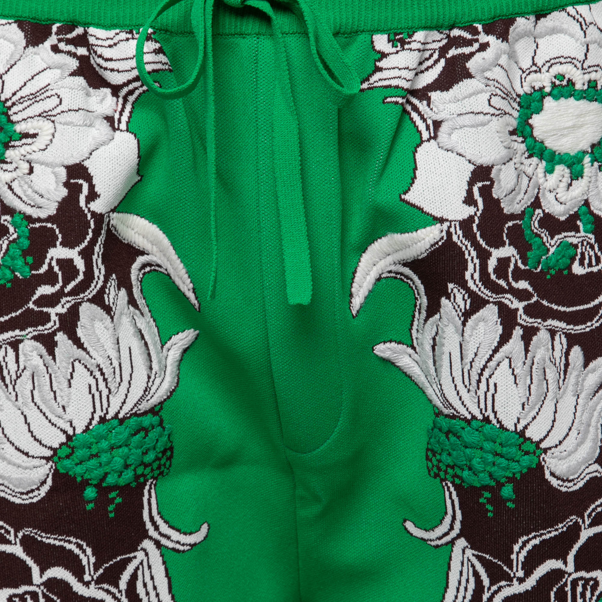 

Valentino Burgundy & Green Margherite Knit Shorts