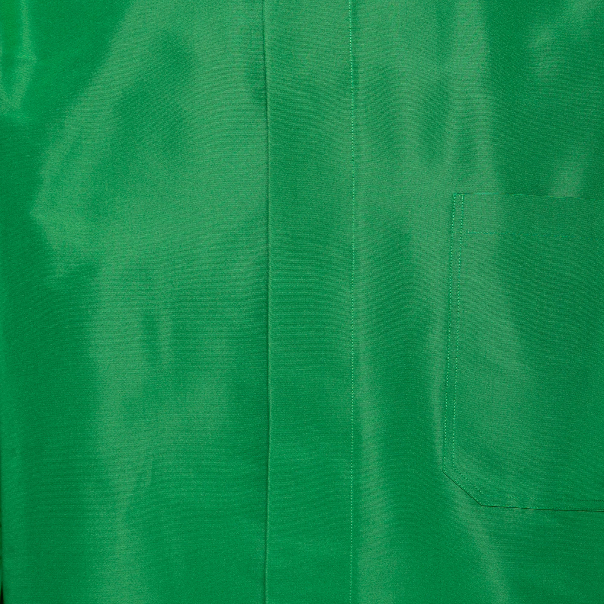 

Valentino Green Silk Button Front Long Sleeve Jacket  (IT 46