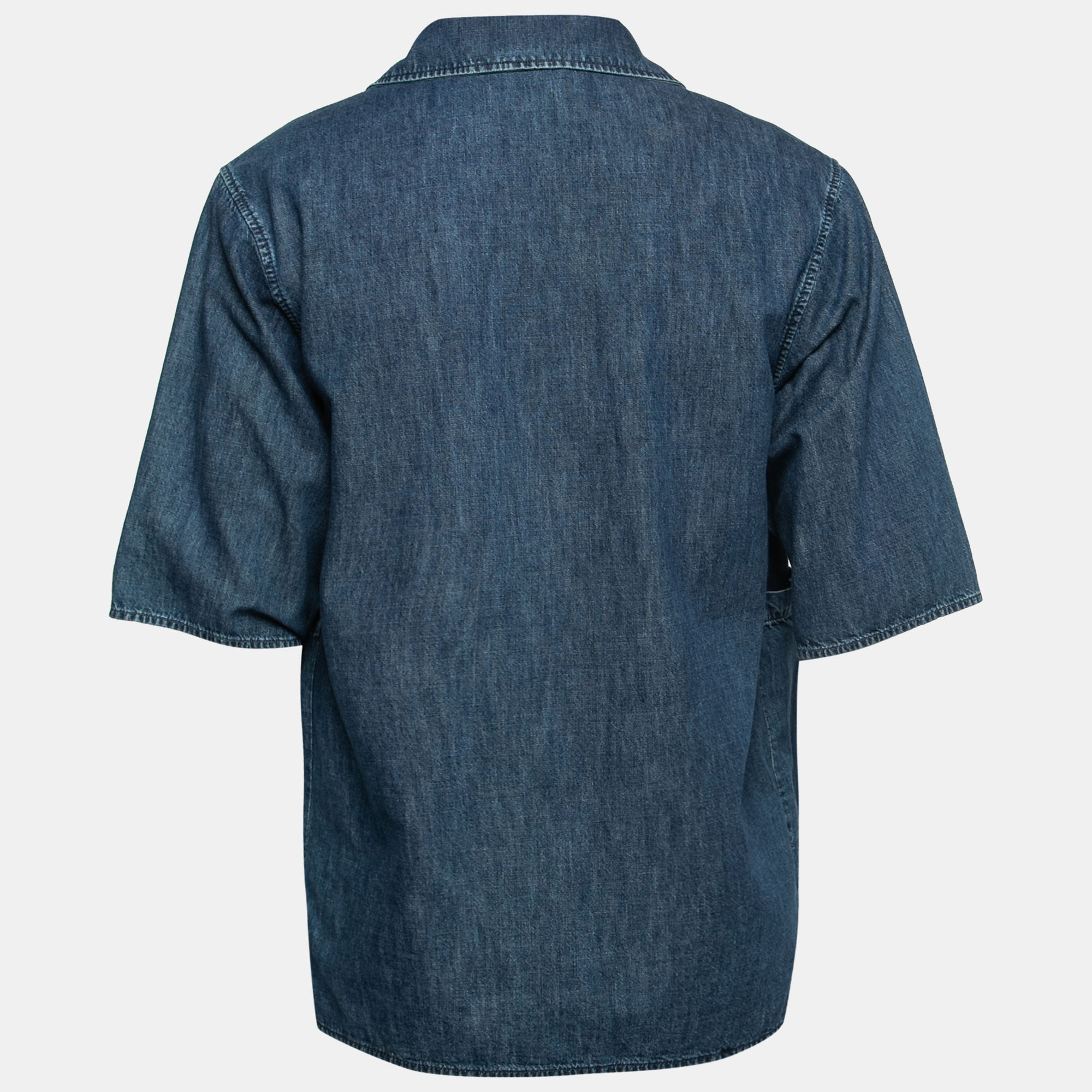 

Valentino Blue Denim Short Sleeve Shirt