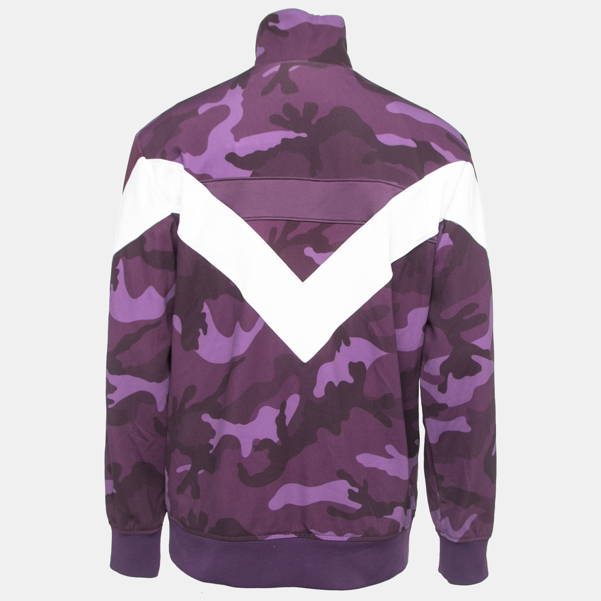 

Valentino Purple Camouflage Print Jersey Zip Up Jacket