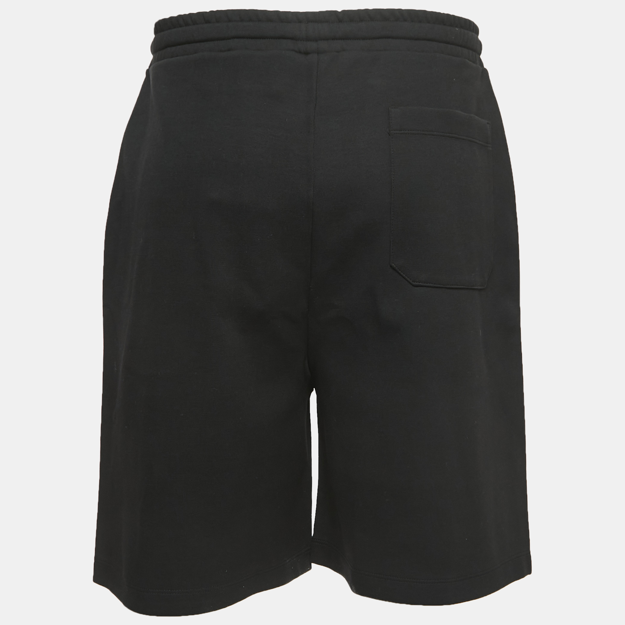 

Valentino Black Cotton Jersey VLTN Tag Detailed Bermuda Shorts