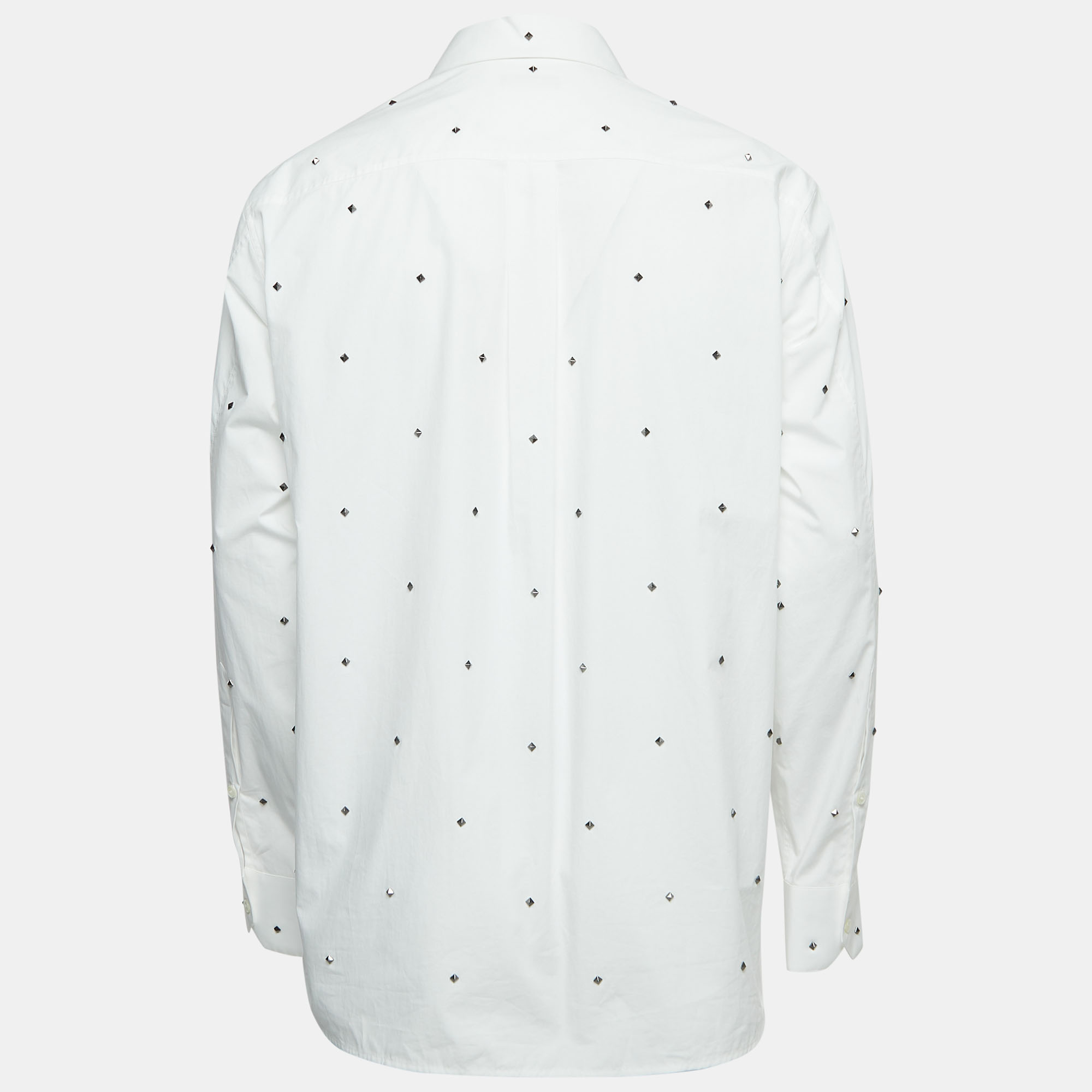 

Valentino White Cotton Rockstud Long Sleeve Shirt