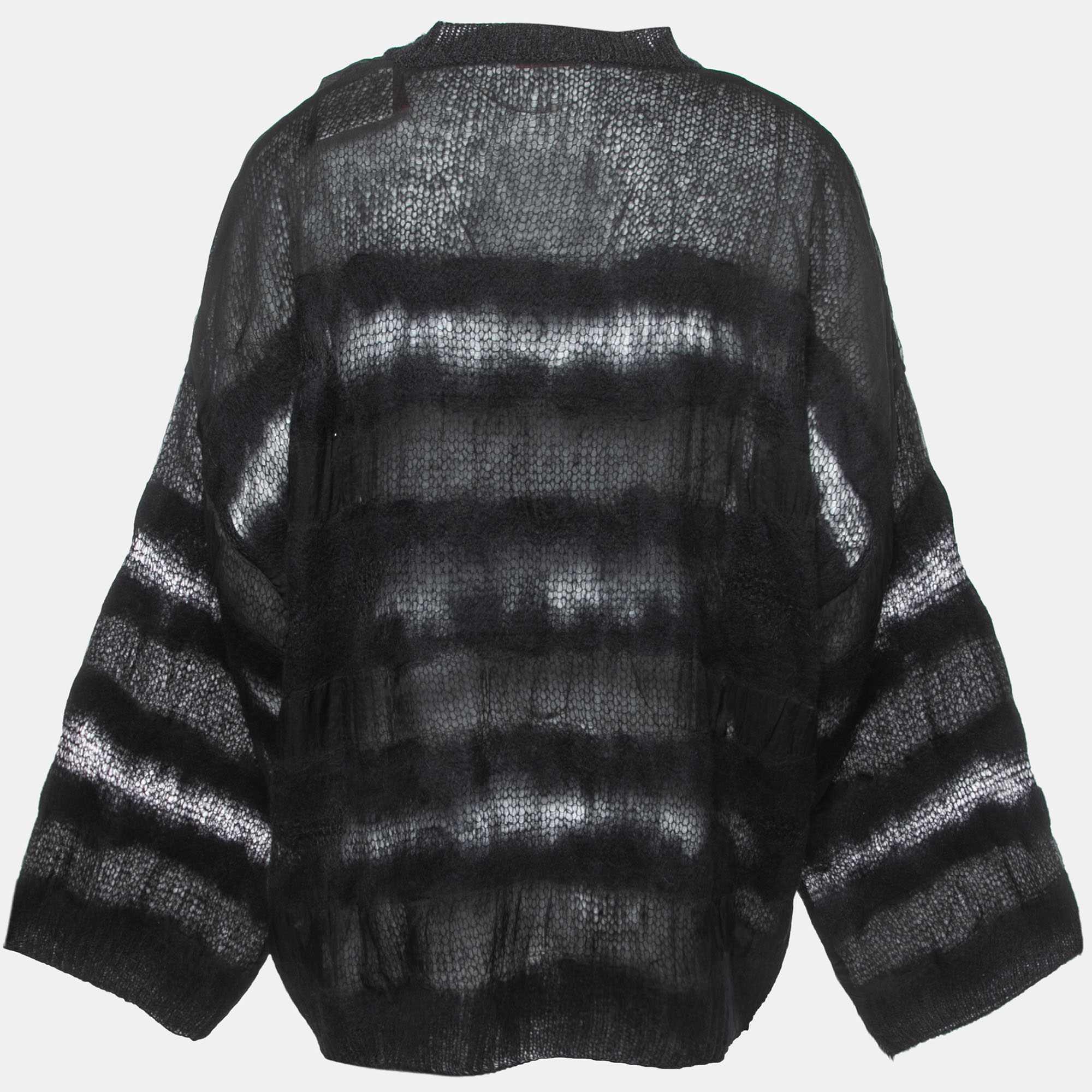 

Valentino Black Mohair Wool & Silk Crew Neck Sweater