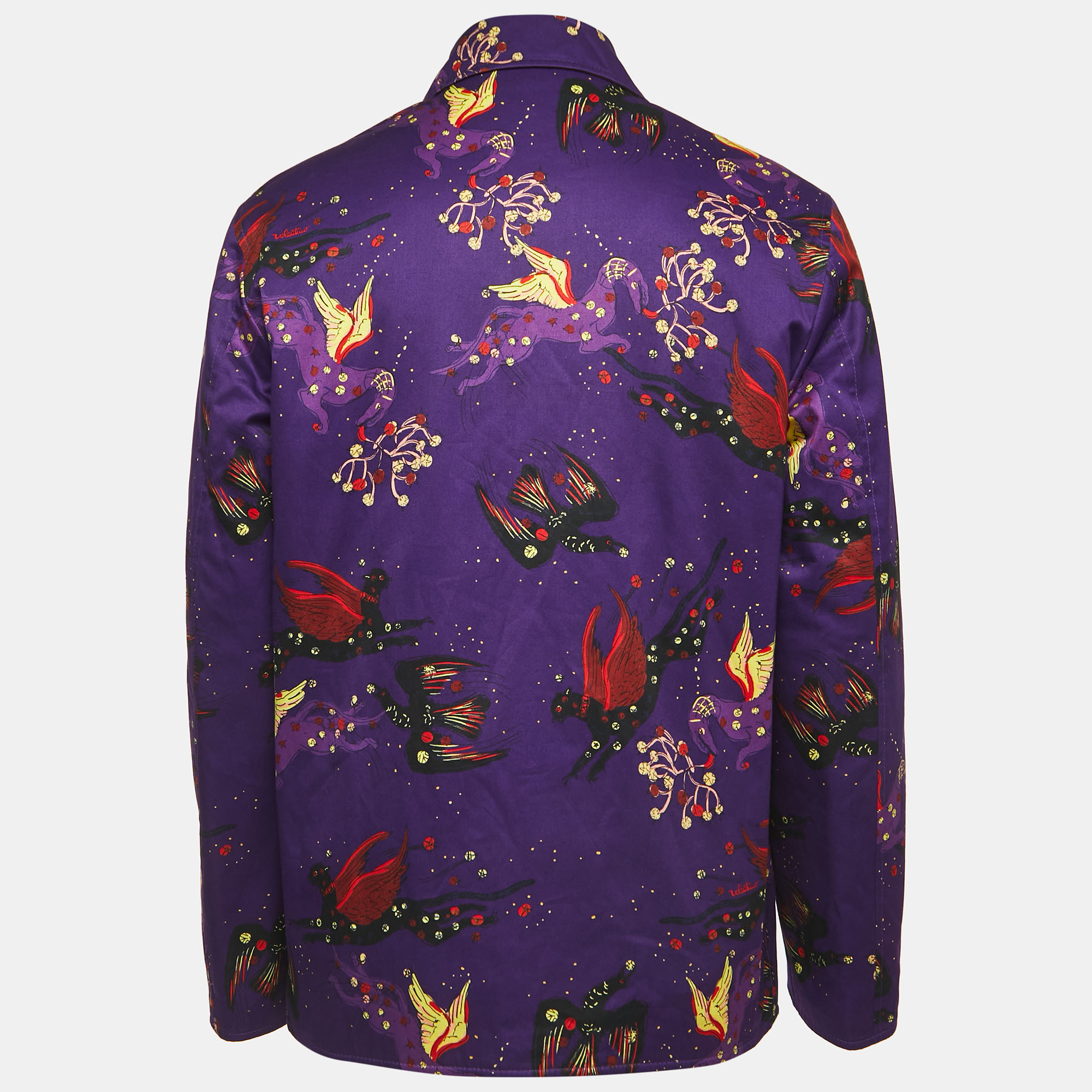 

Valentino Purple Utopia World Print Cotton Quilted Jacket