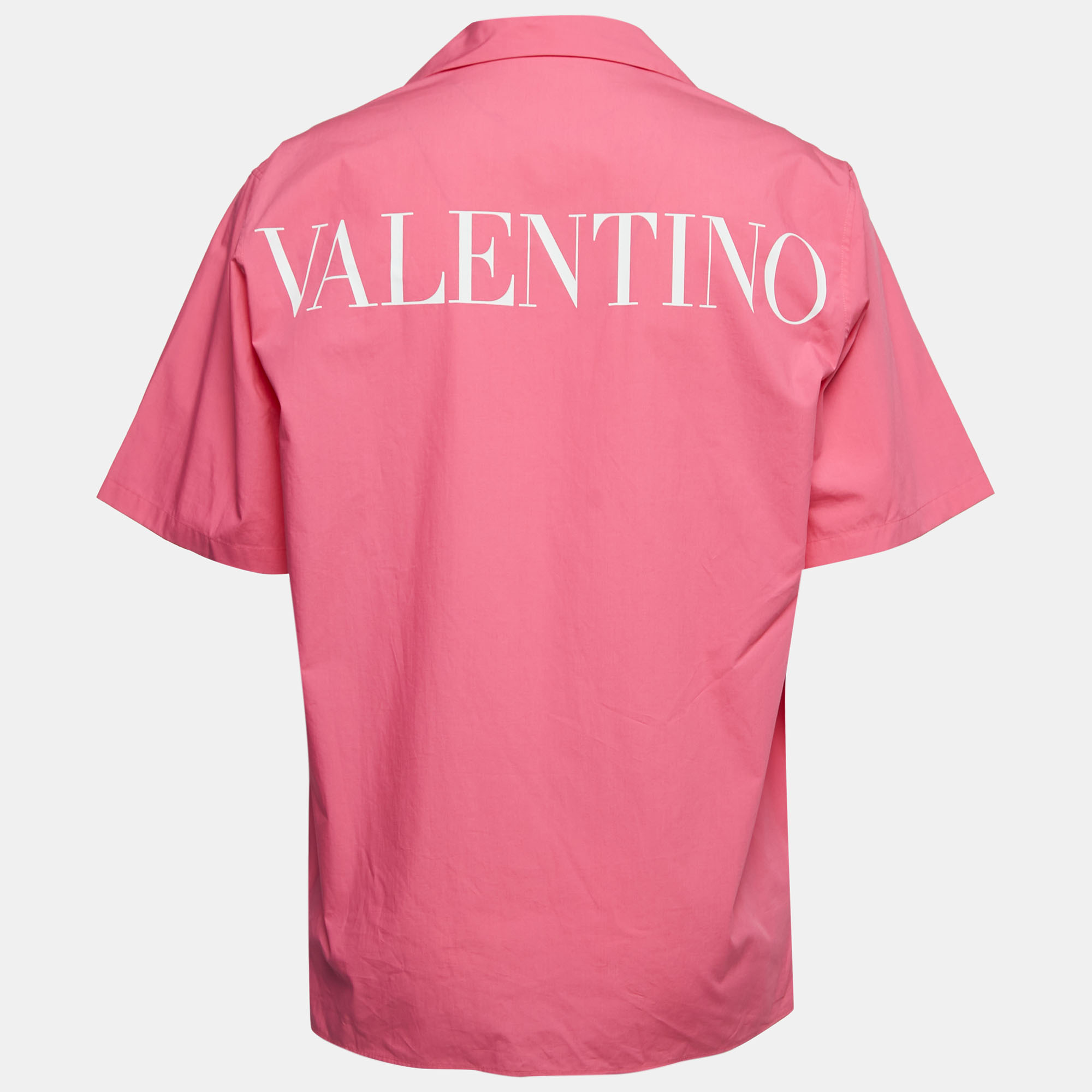 

Valentino Pink Logo Print Cotton Short Sleeve Shirt