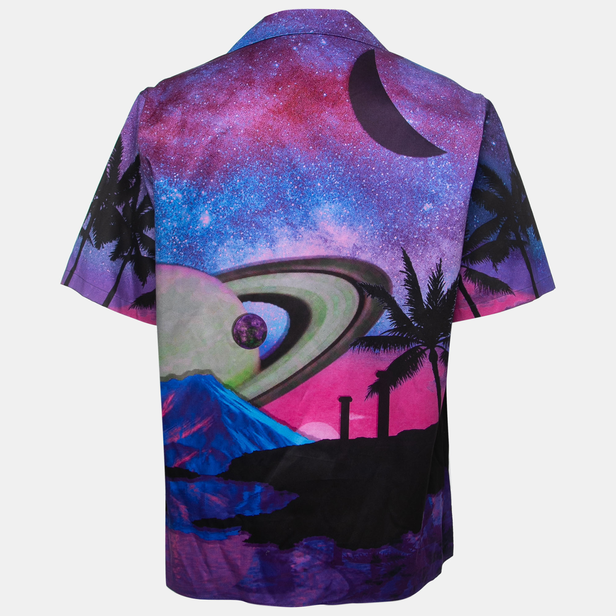 

Valentino Multicolor Water Sky Print Cotton Short Sleeve Shirt