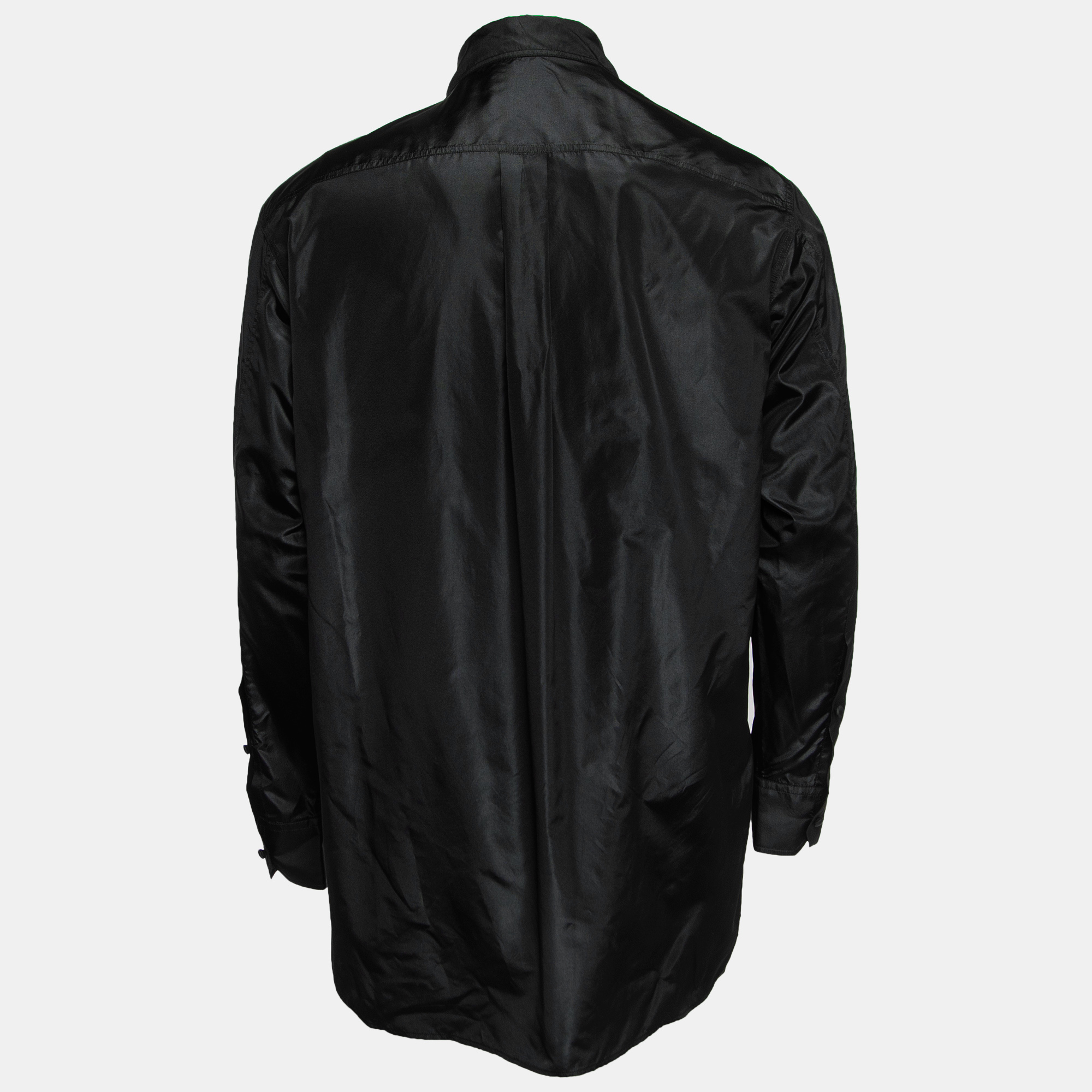 

Valentino Black Silk Taffeta Asymmetric Shirt