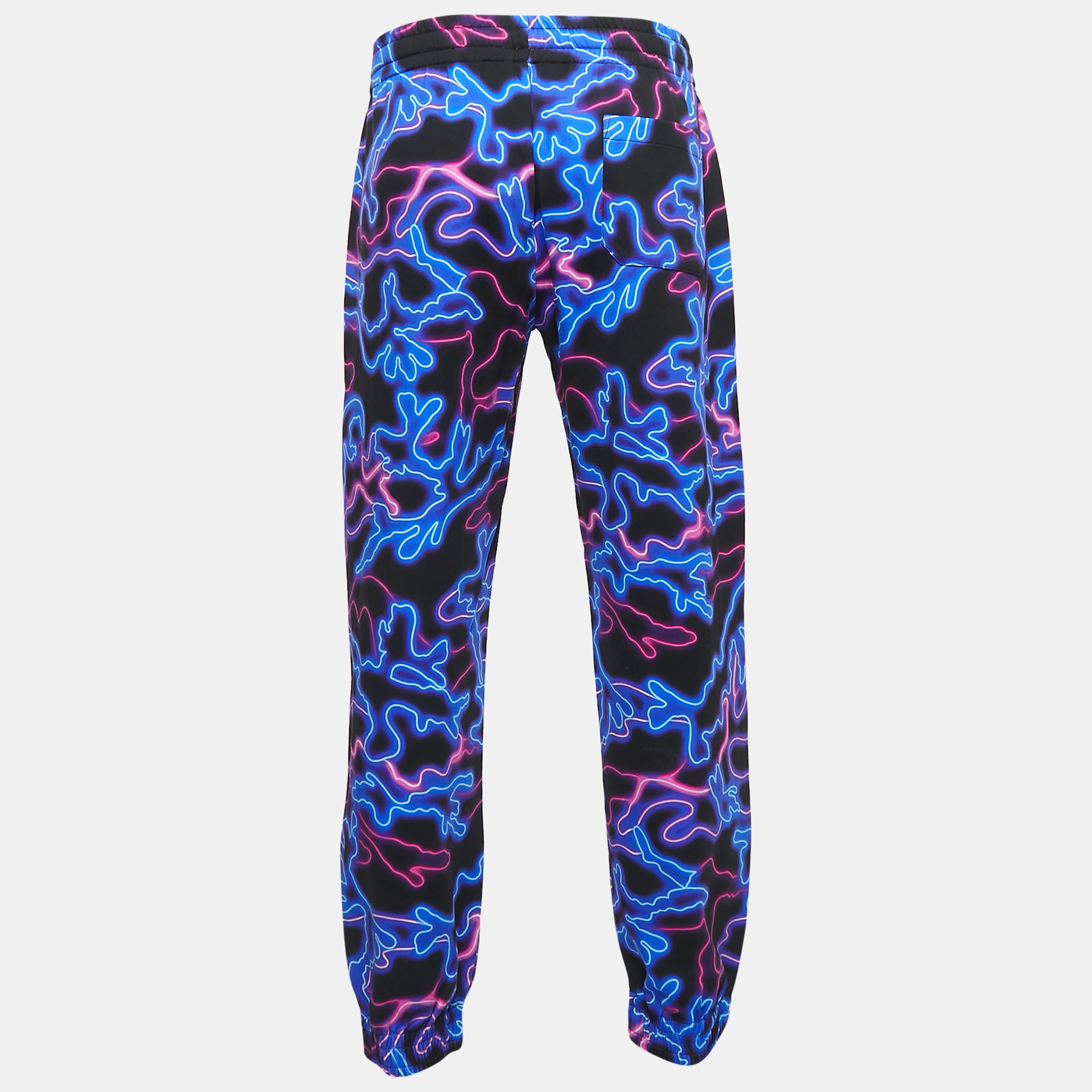 

Valentino Black Neon Camou Print Jersey Track Pants 3XL