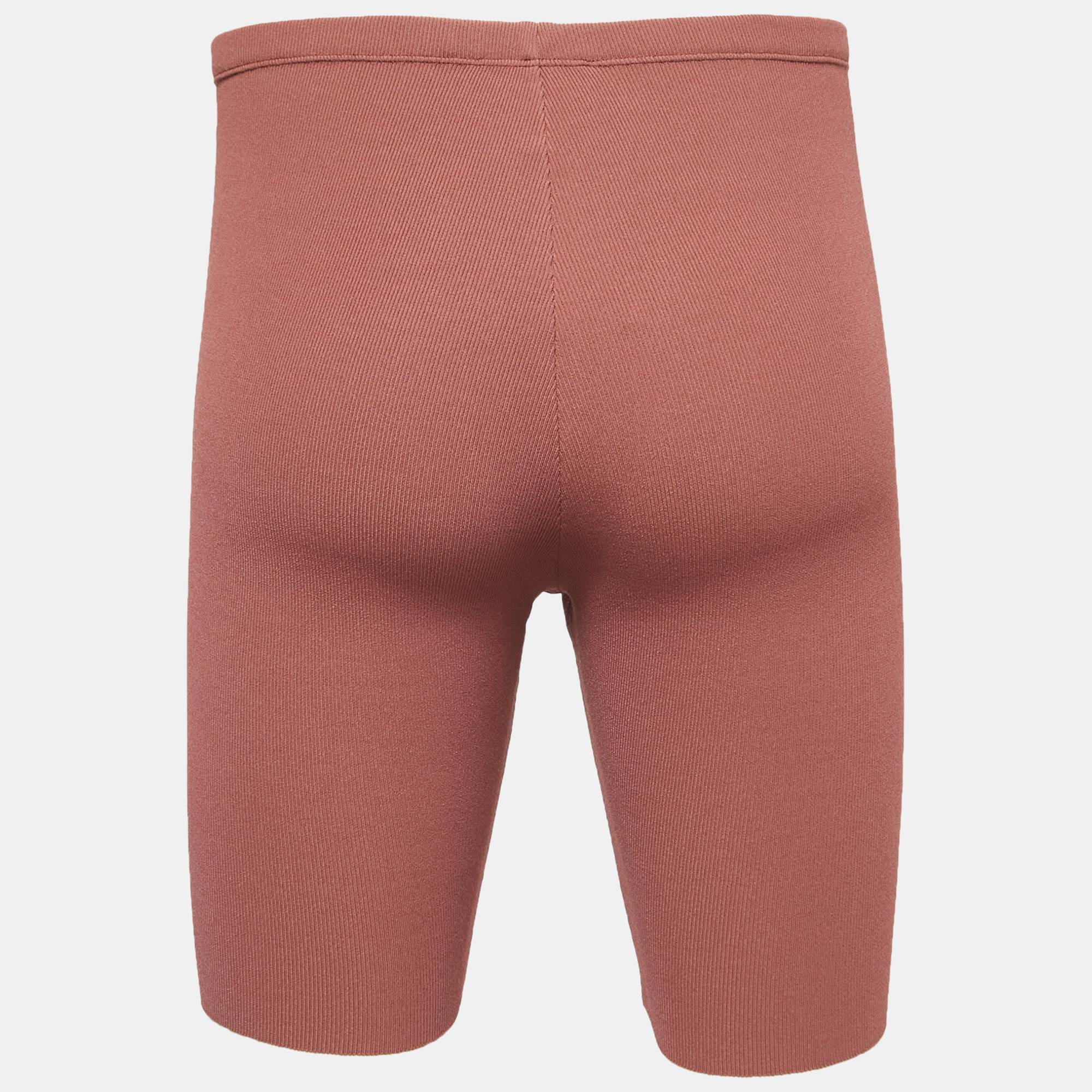 

Valentino Dusty Pink Logo Embroidered Stretch Knit Shorts