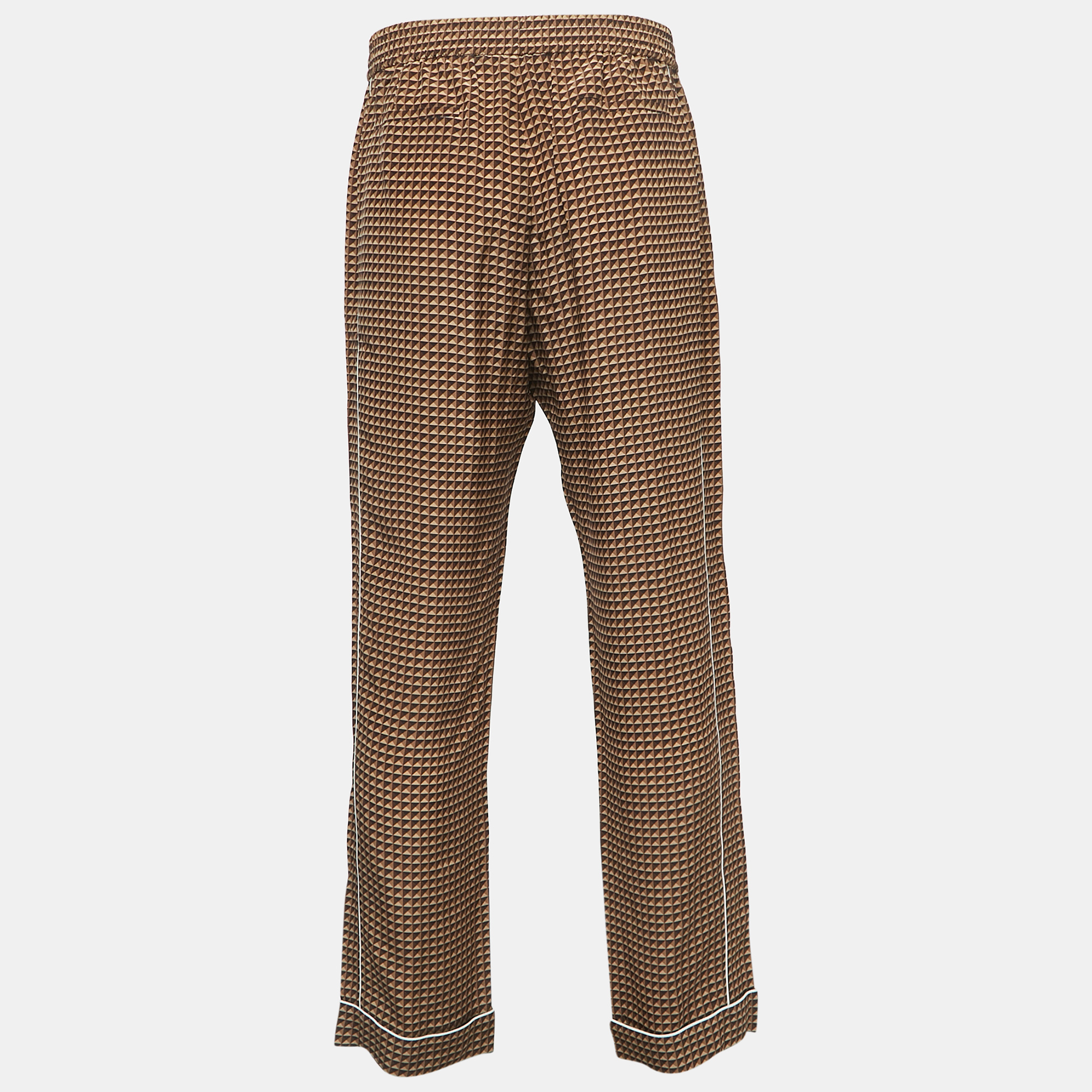 

Valentino Brown Print Silk St.Borchia Trousers