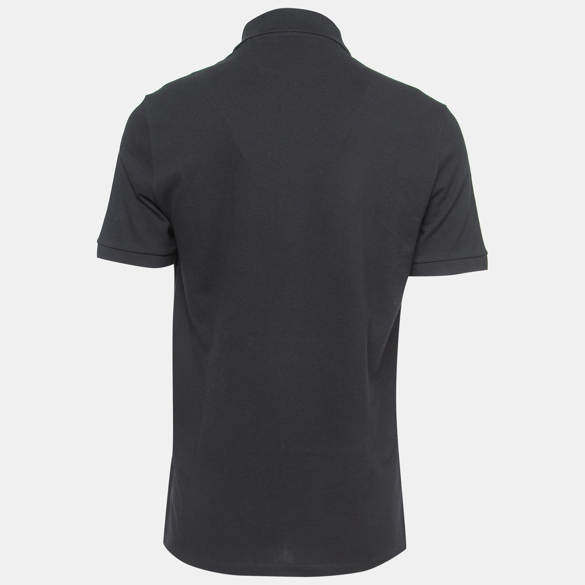 

Valentino Black Cotton Pique Rubber Logo Polo T-Shirt