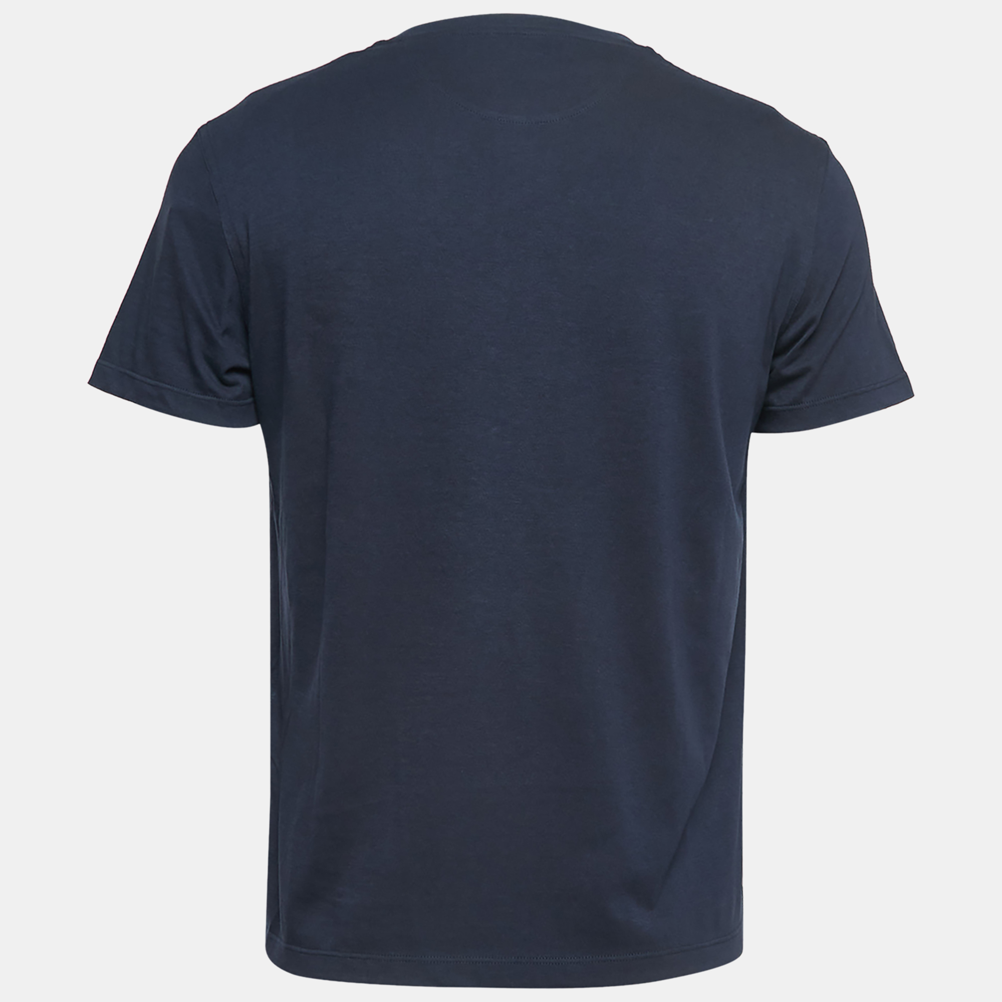 

Valentino Navy Blue Cotton Jersey VLTN Patch Regular Fit T-Shirt