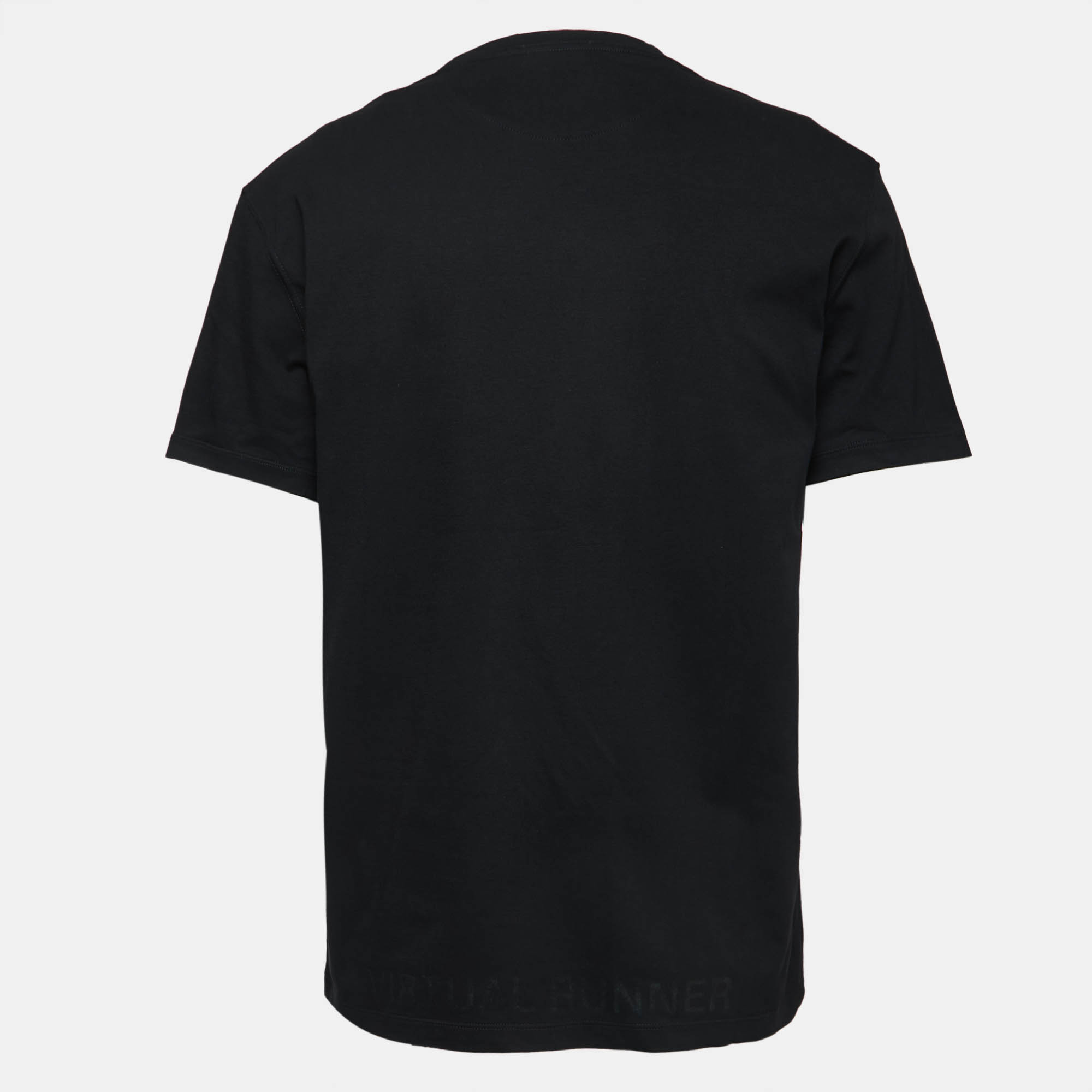 

Valentino Black Virtual Runner Print Cotton Crew Neck Half Sleeve T-Shirt