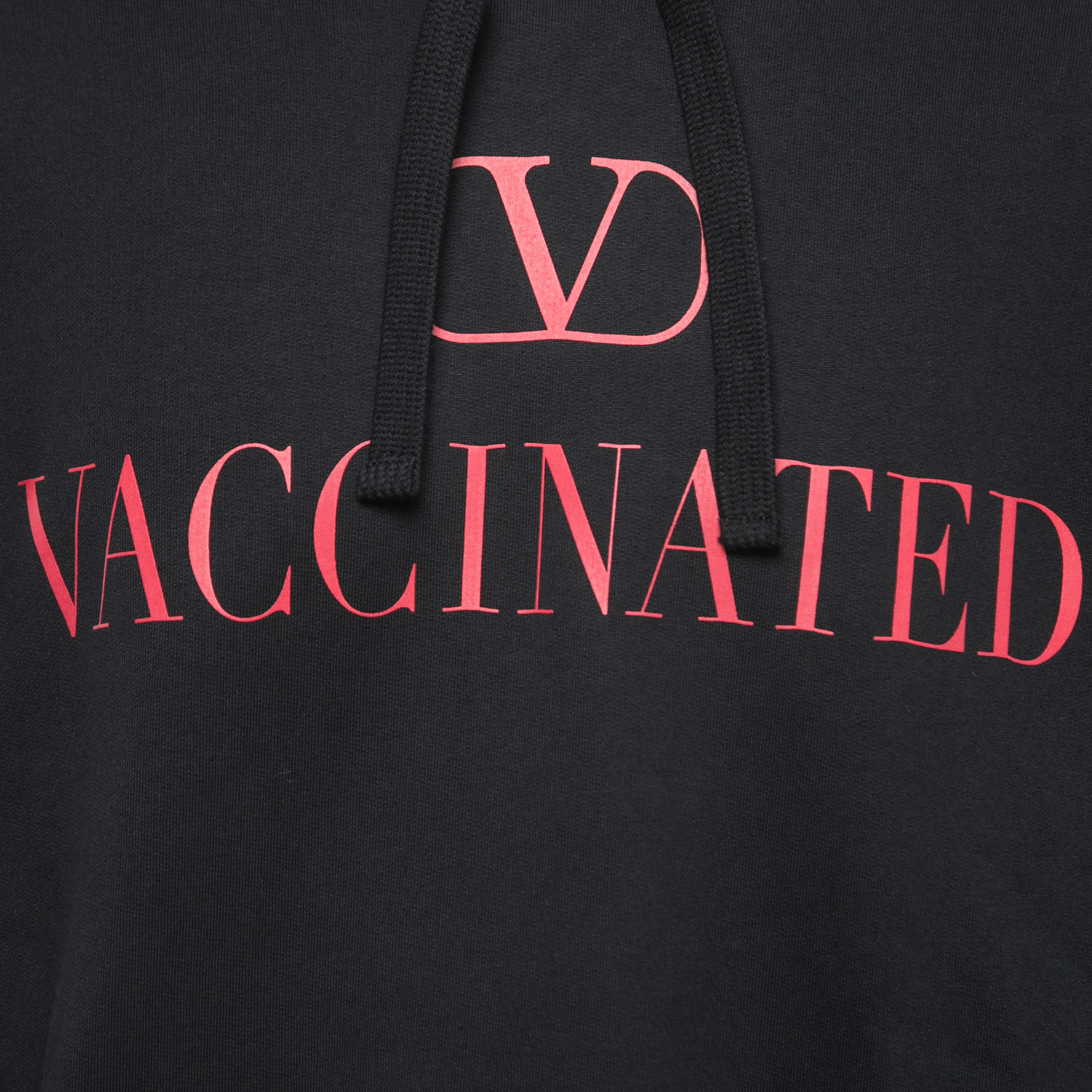 

Valentino Black Cotton Vaccinated Print Hoodie