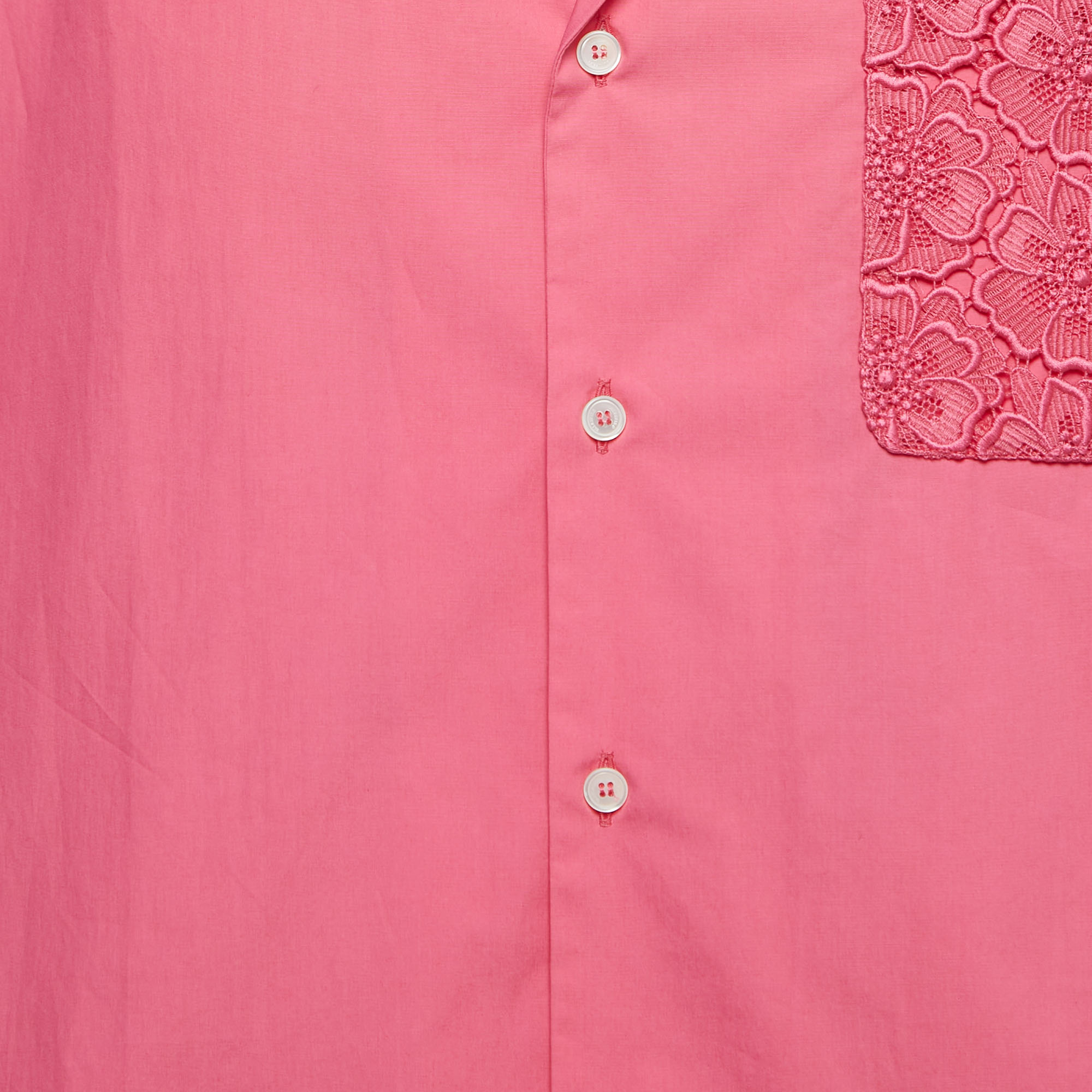

Valentino Pink Logo Print Cotton Short Sleeve Shirt