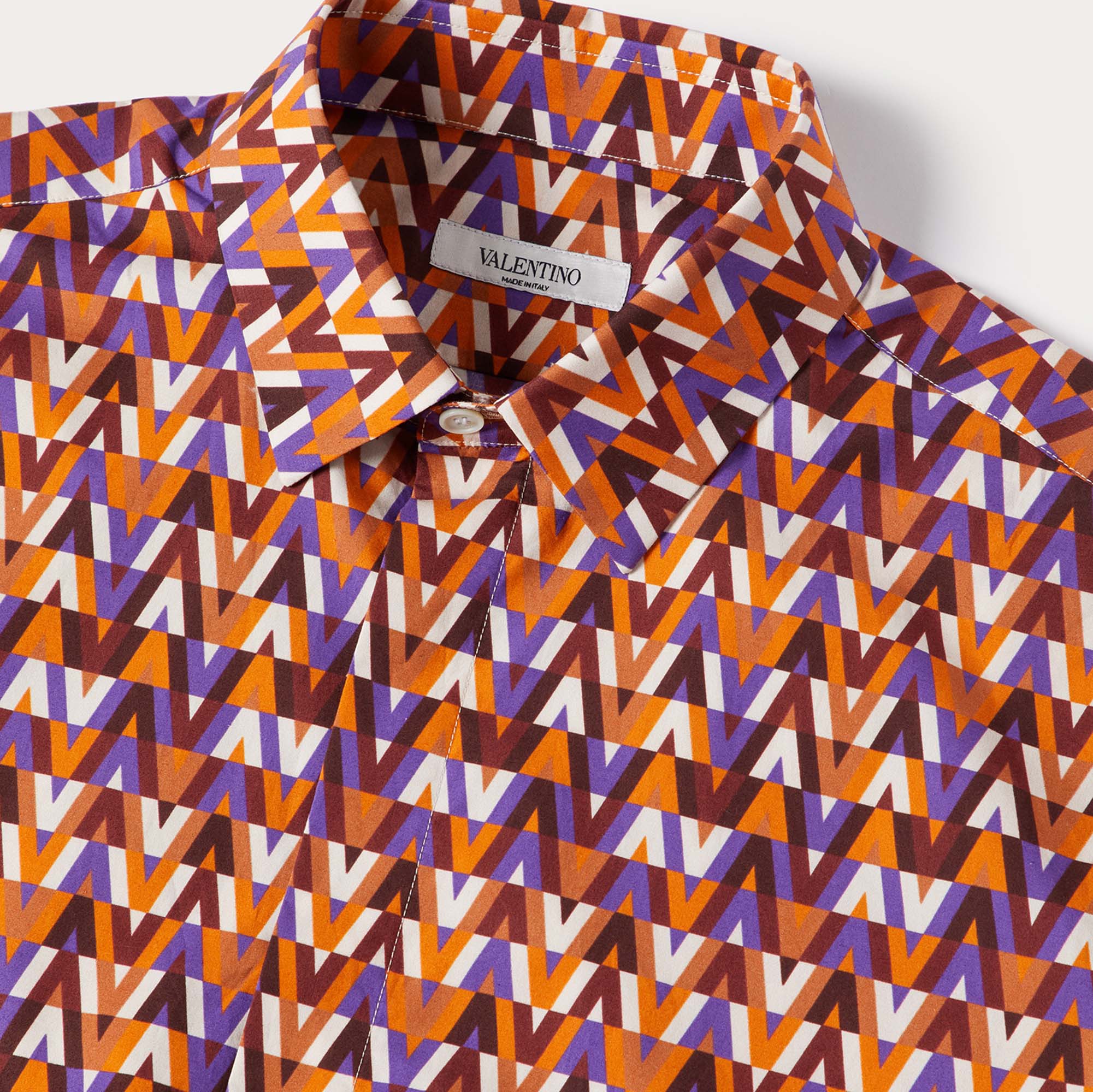 

Valentino Multicolor V-Optical Print Cotton Long Sleeve Shirt 2XL