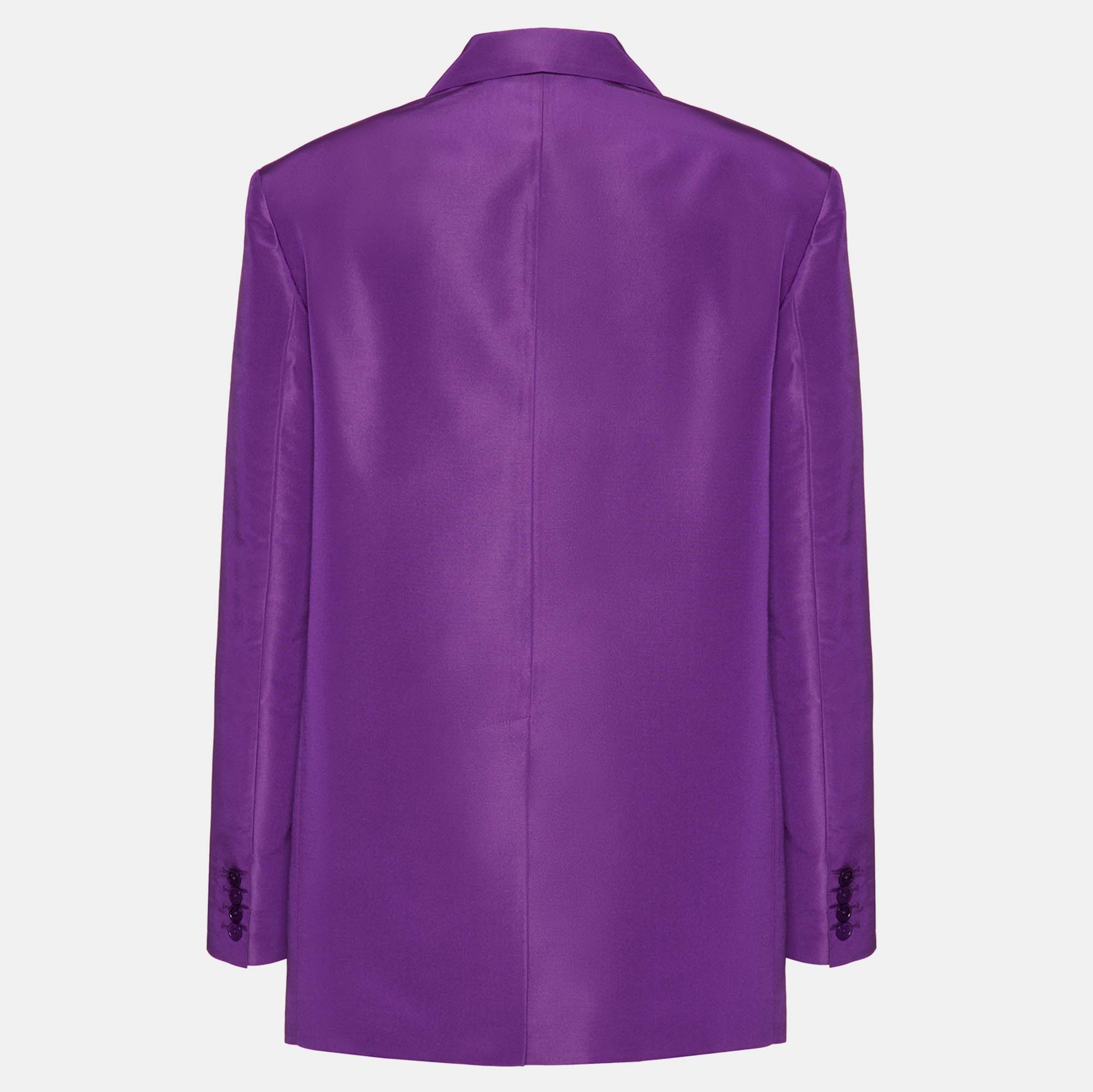 

Valentino Purple Silk Single-Breasted Blazer