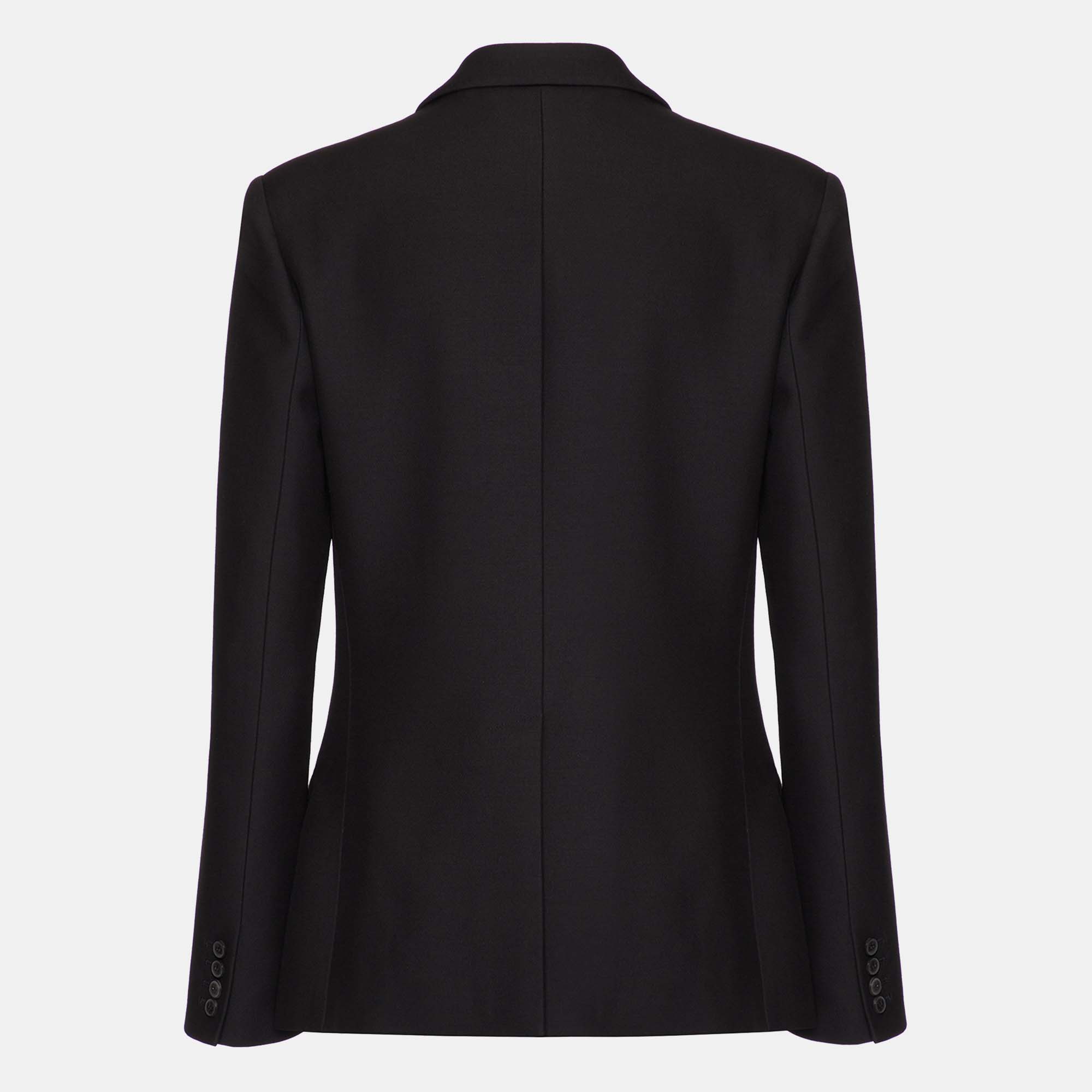 

Valentino Black Crepe Double-Breasted Blazer