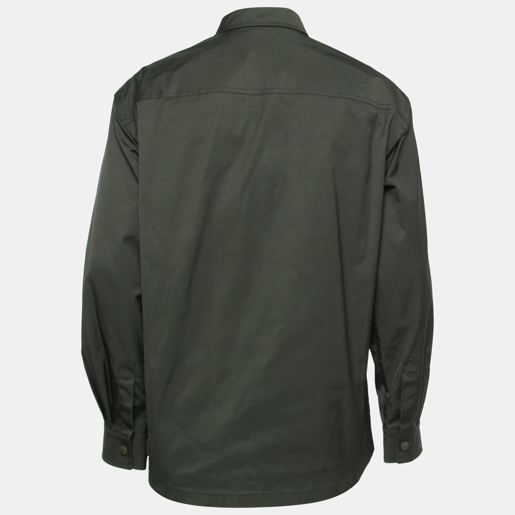 

Valentino Military Green Nylon Button Front Full Sleeve Shirt  (IT 48