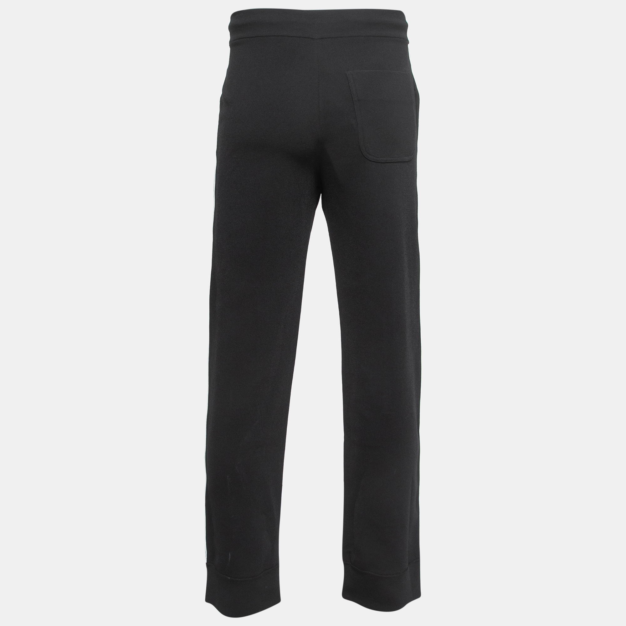 

Valentino Black Knit VLTN Striped Jogging Pants