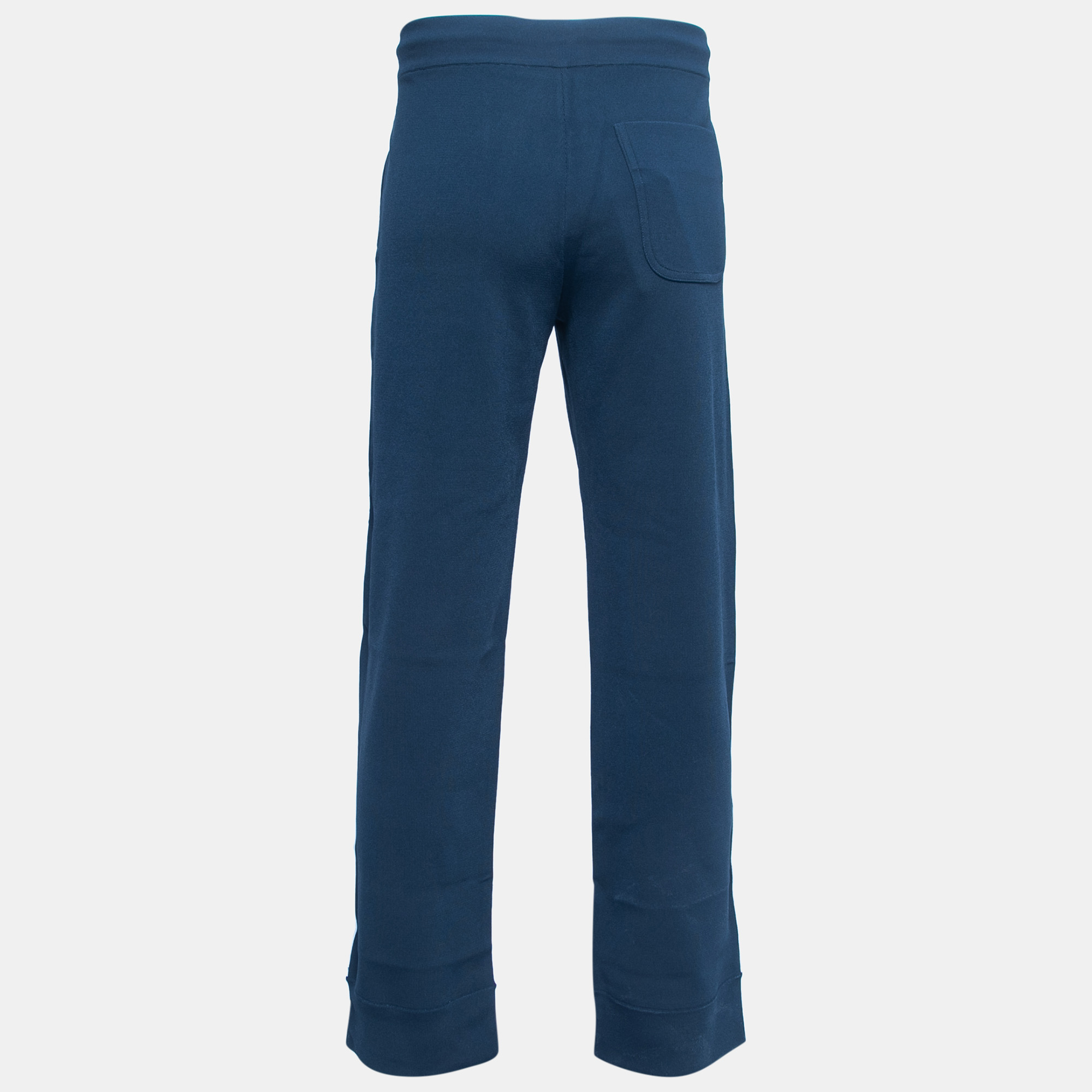 

Valentino Midnight Blue Knit VLTN Striped Jogging Pants, Navy blue