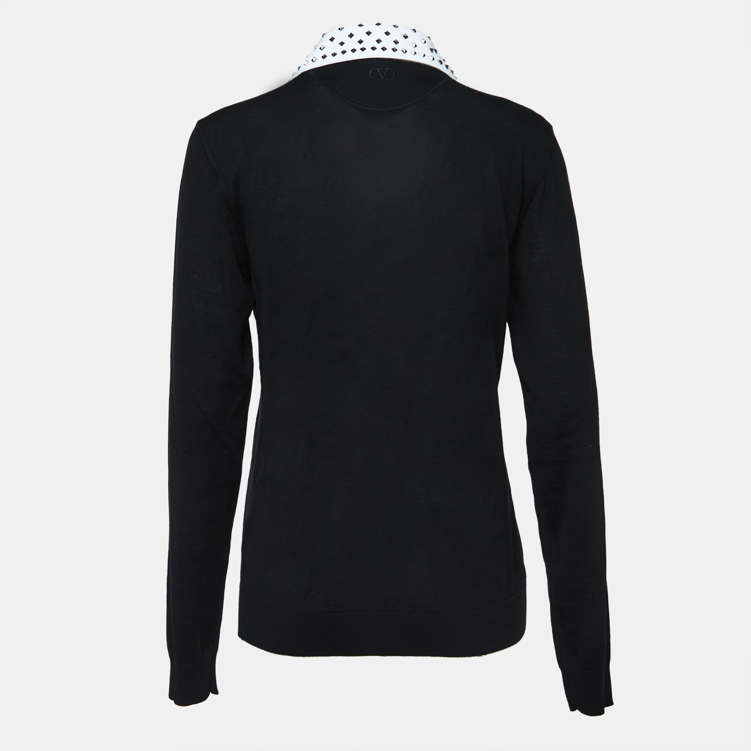 

Valentino Black Wool Studded Collar Long Sleeve Sweater