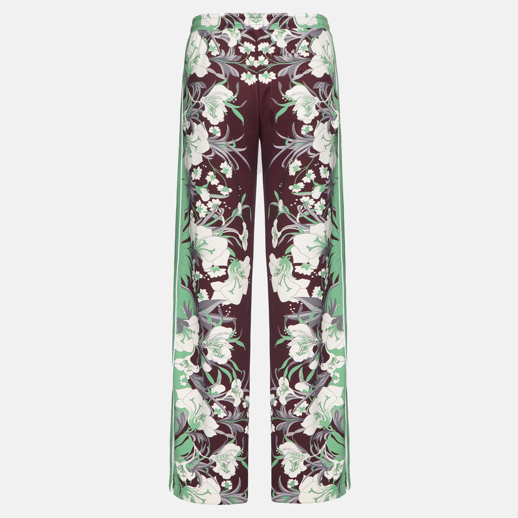 

Valentino Burgundy/Green Floral Print Jersey Track Pants