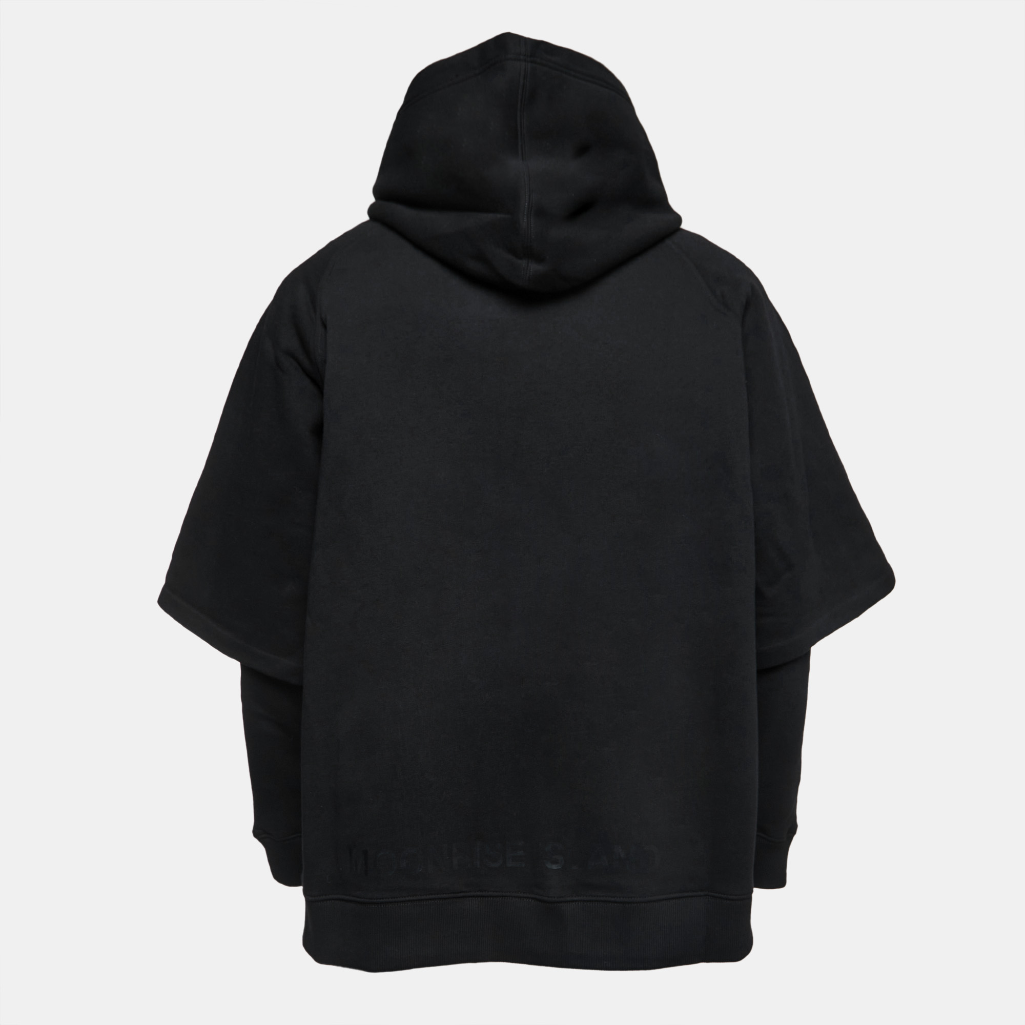 

Valentino Black Moonrise Island Print Cotton Jersey Hooded Sweatshirt