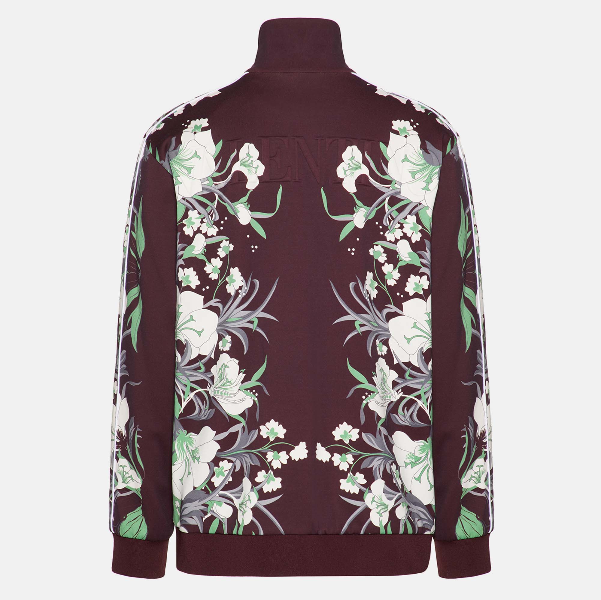 

Valentino Burgundy Floral Print Jersey Track Jacket