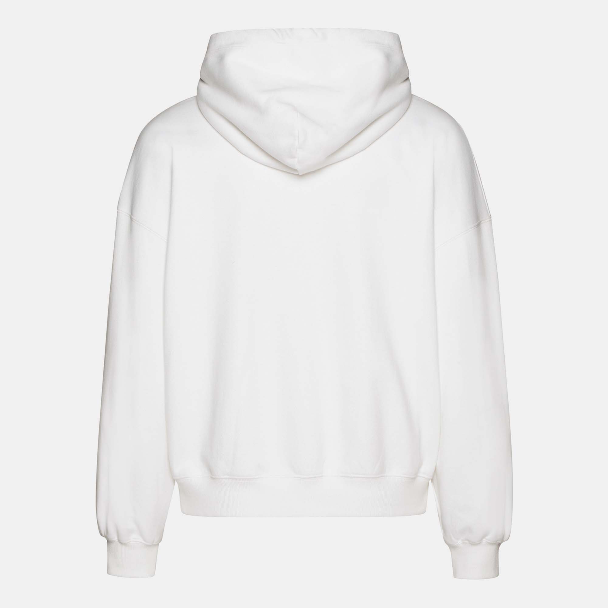 

Valentino White Jersey Floral Embroidered Logo Hoodie
