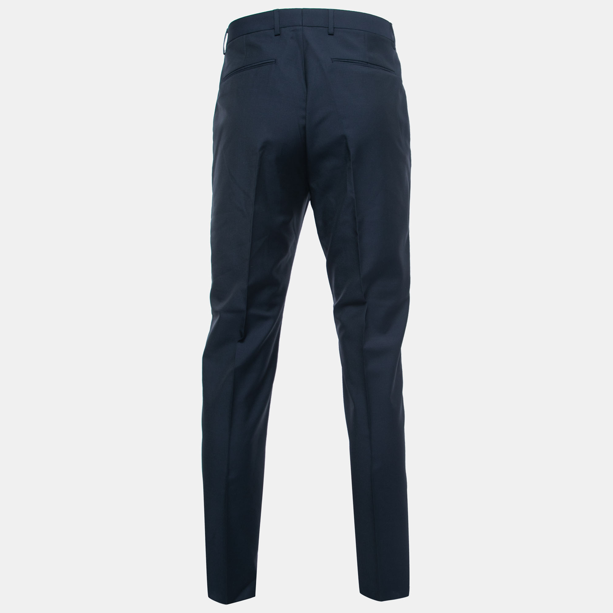 

Valentino Navy Blue Wool Tailored Slim Fit Pants