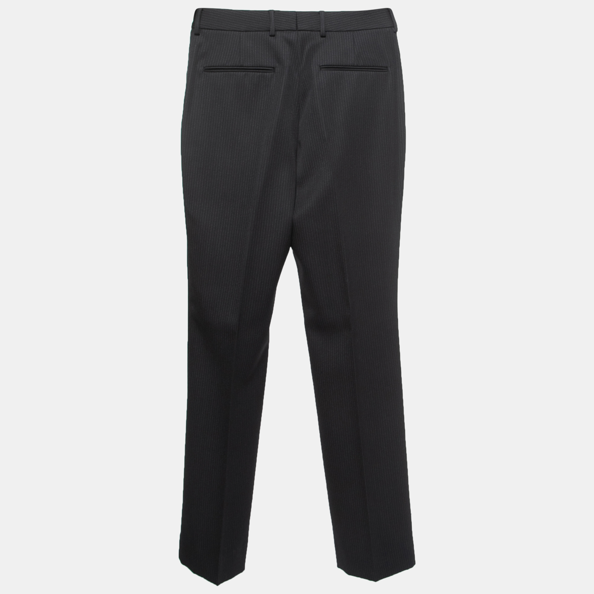 

Valentino Black Striped Wool Tailored Pants