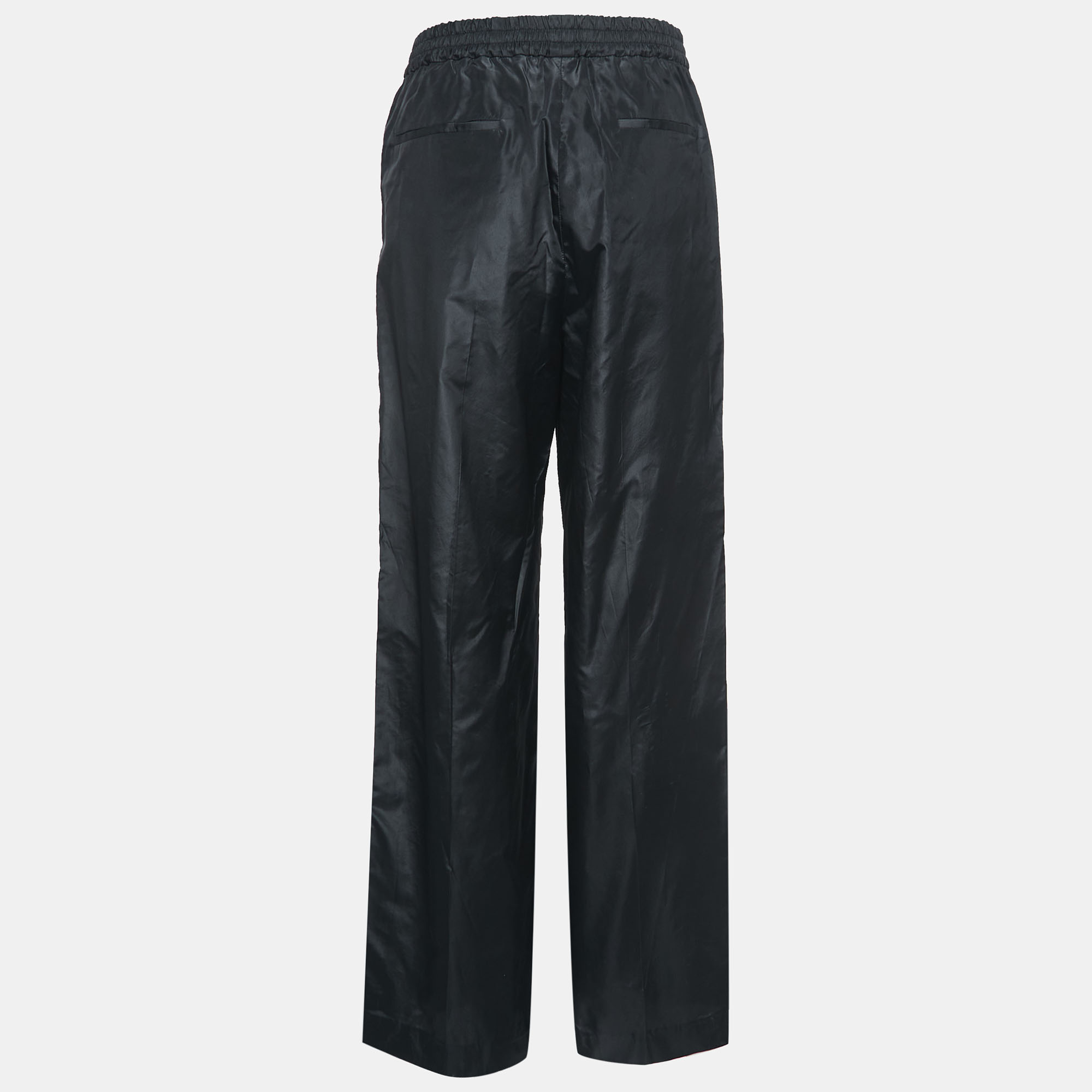 

Valentino Black Silk Elasticized Waist Joggers