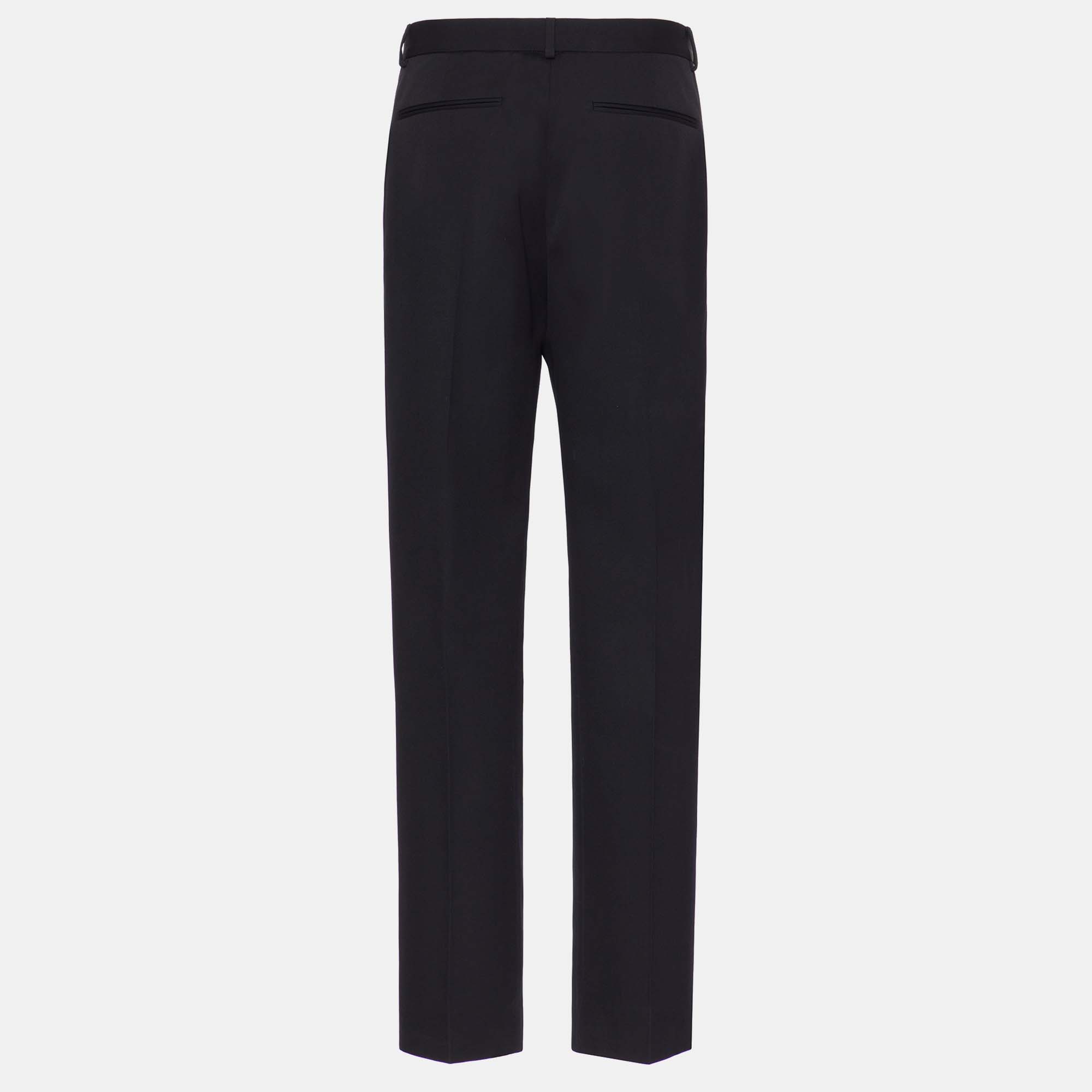 

Valentino Navy Blue Virgin Wool Straight Leg Trousers