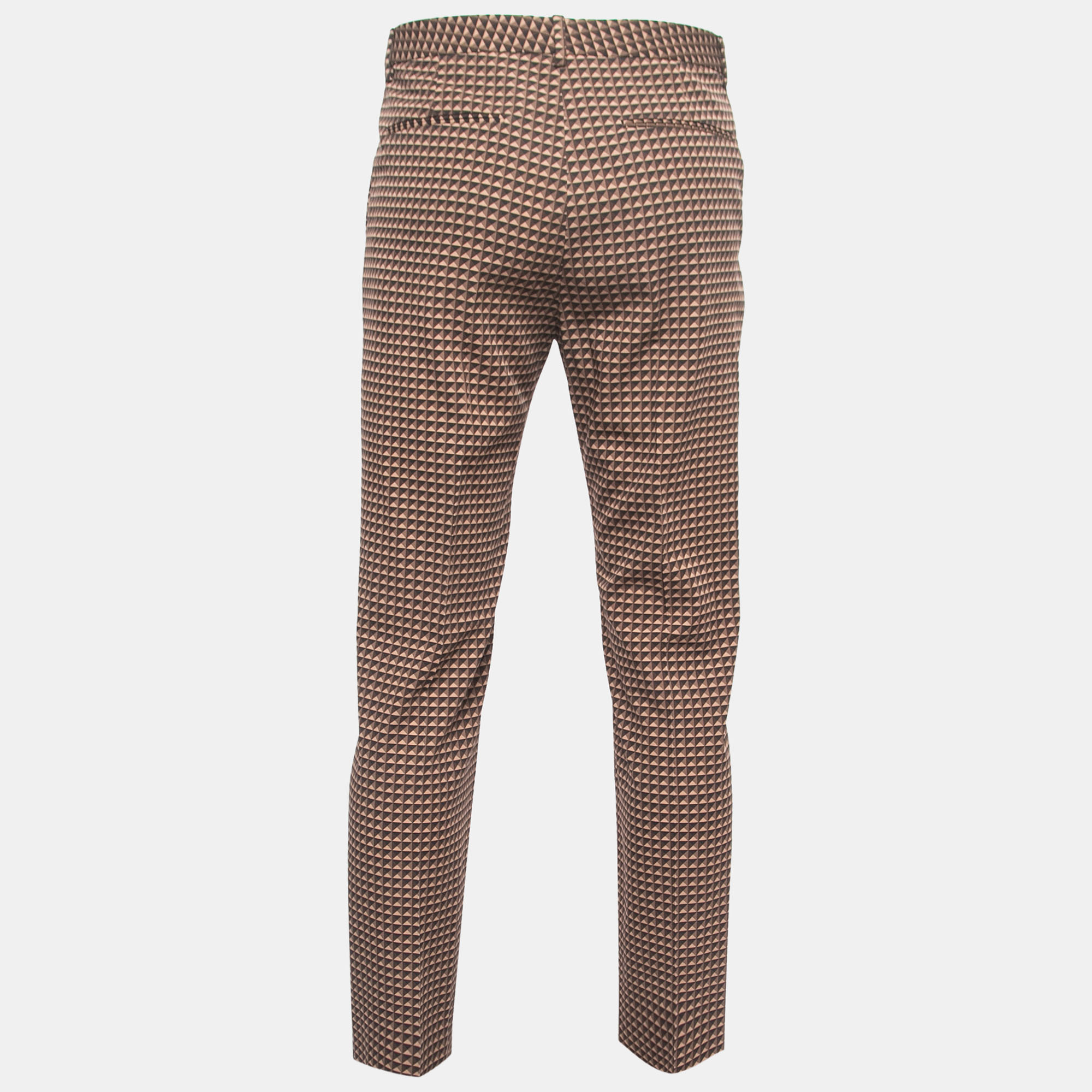 

Valentino Brown Mini Stud Print Wool Trousers