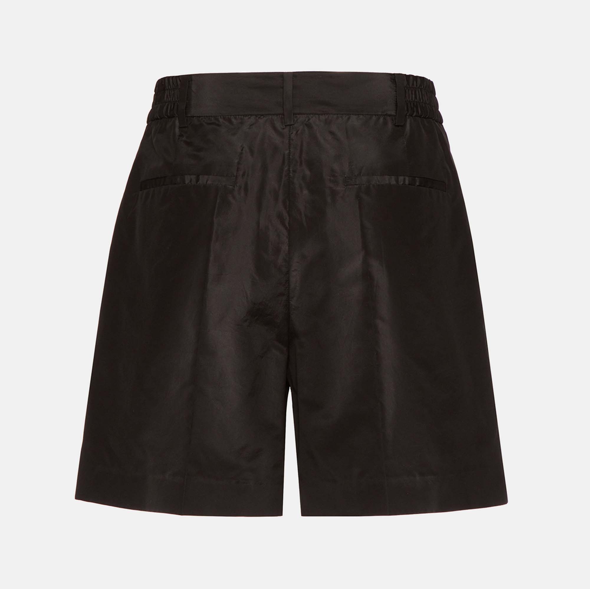 

Valentino Black Silk Pressed-Crease Shorts