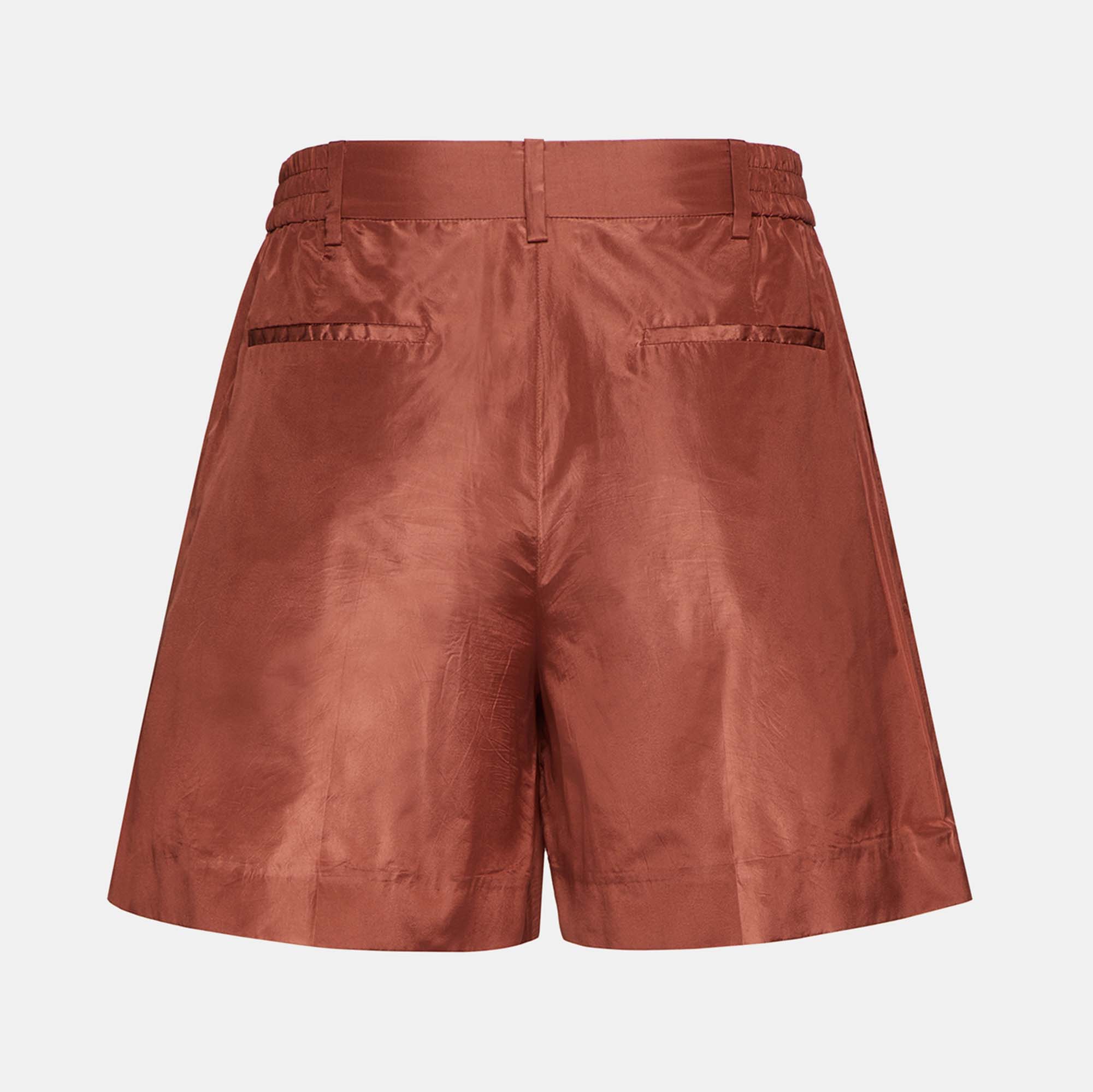 

Valentino Brown Silk Washed Bermuda Shorts