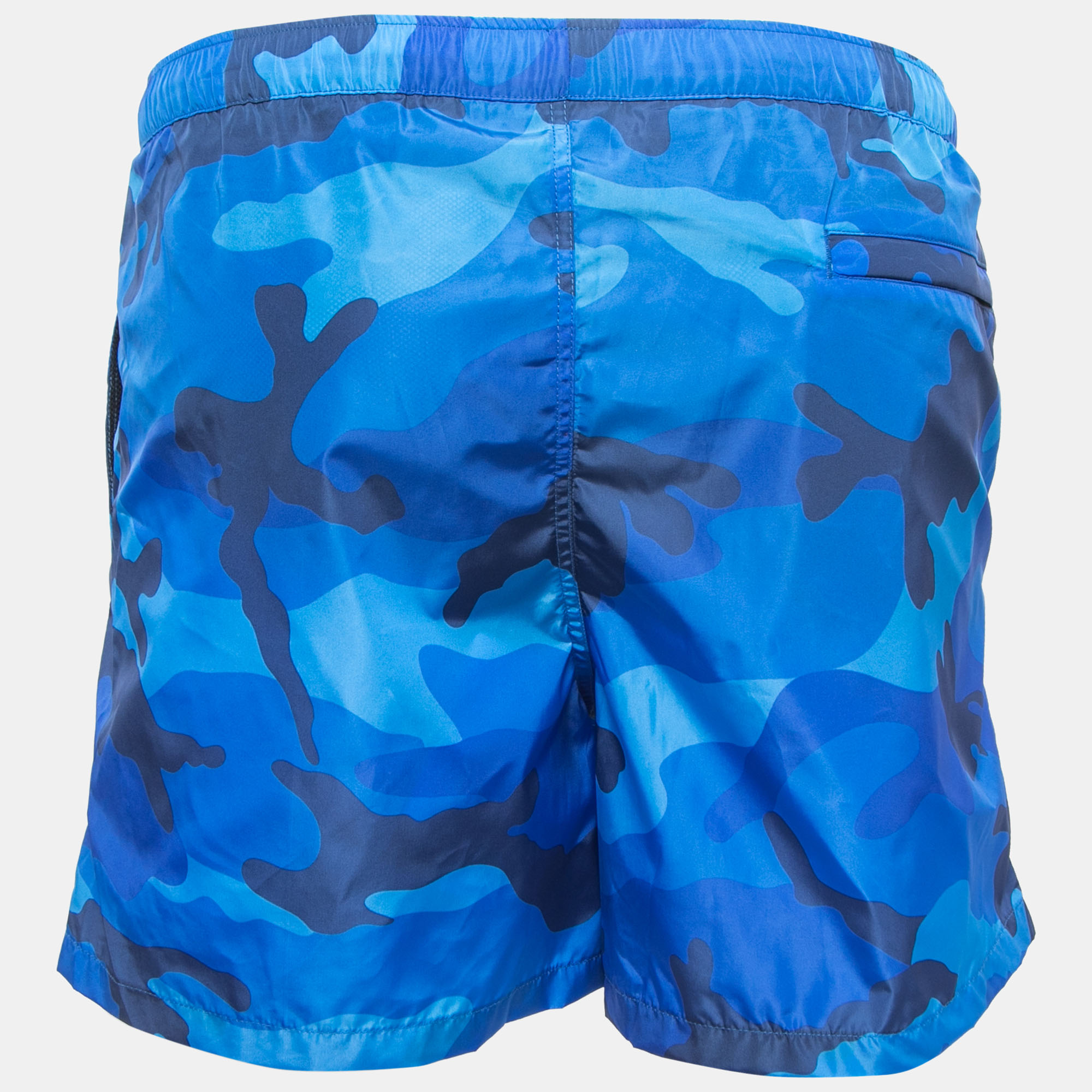 

Valentino Camunoir Blue Camouflage Print Nylon Swim Shorts
