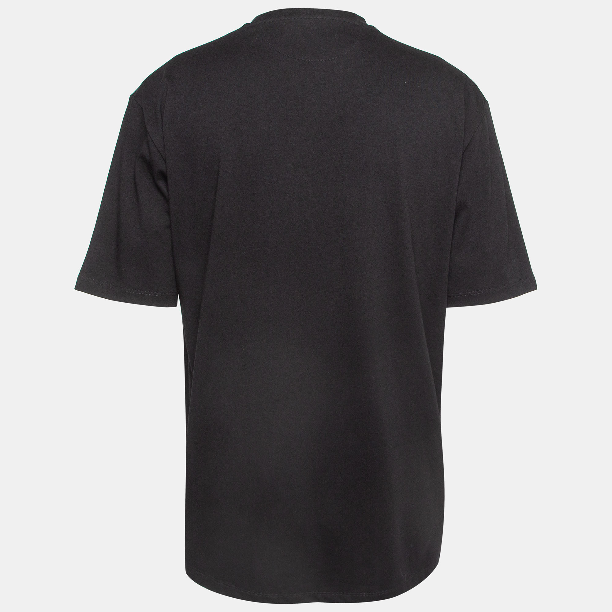 

Valentino Black Logo Applique Cotton Crew Neck T-Shirt