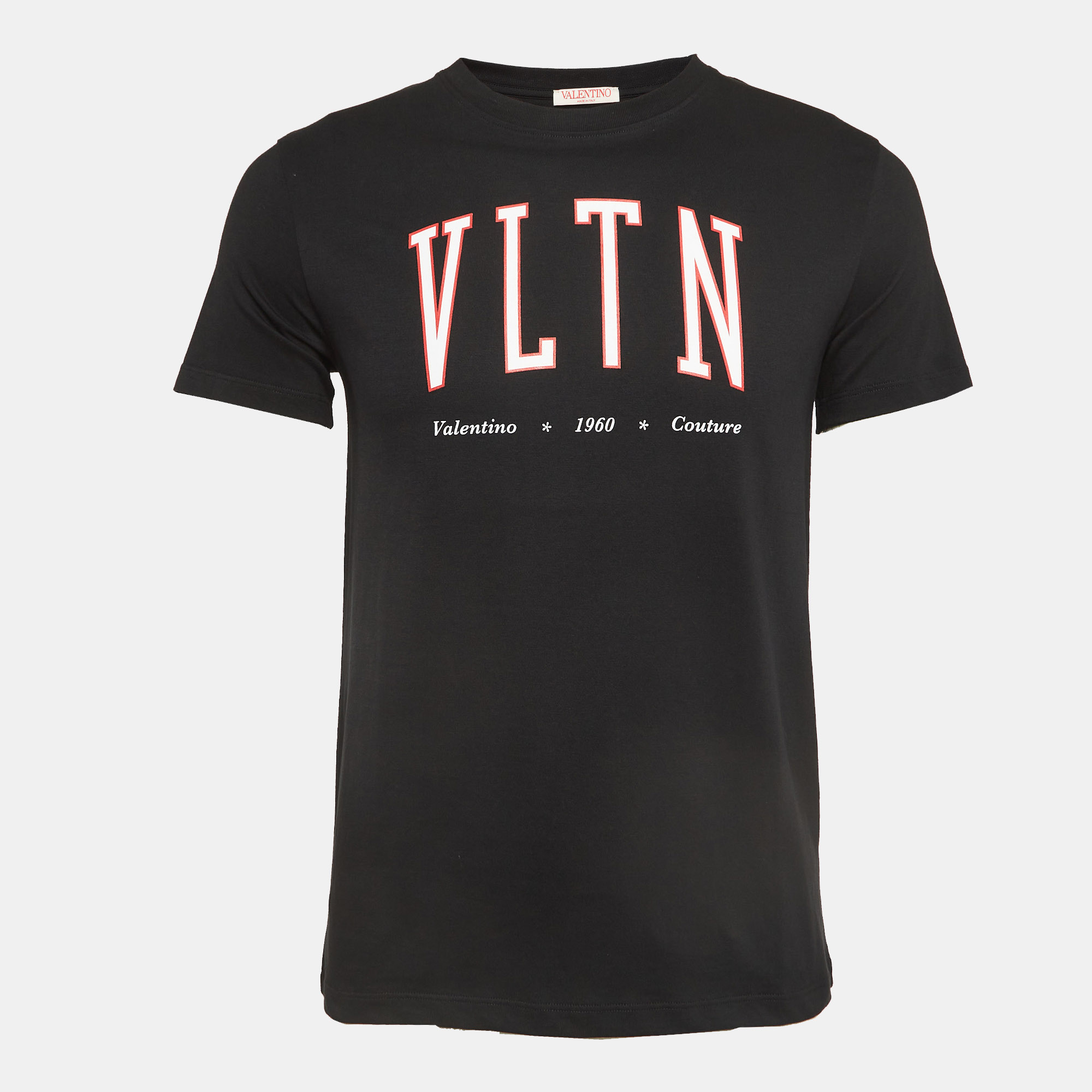 Valentino Black Logo Print Cotton T-Shirt XS