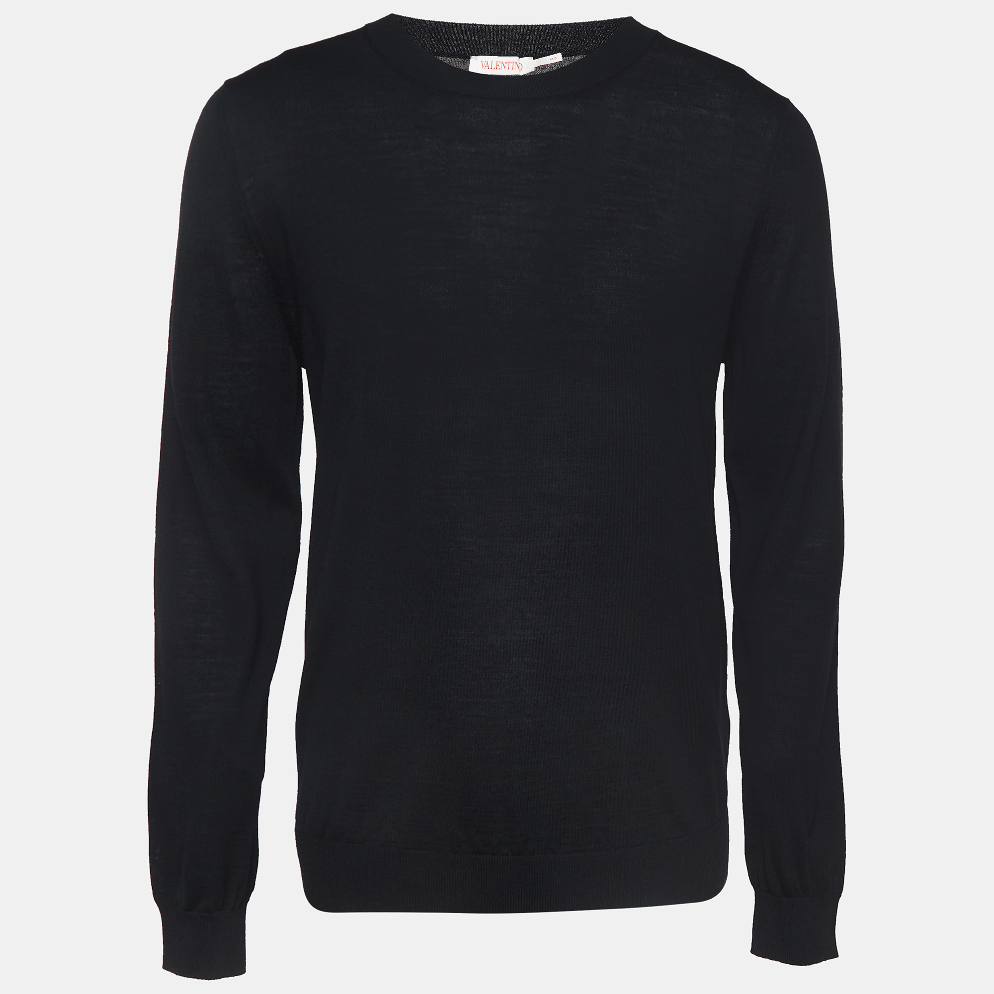 

Valentino Black Wool Knit Crew Neck Sweatshirt L