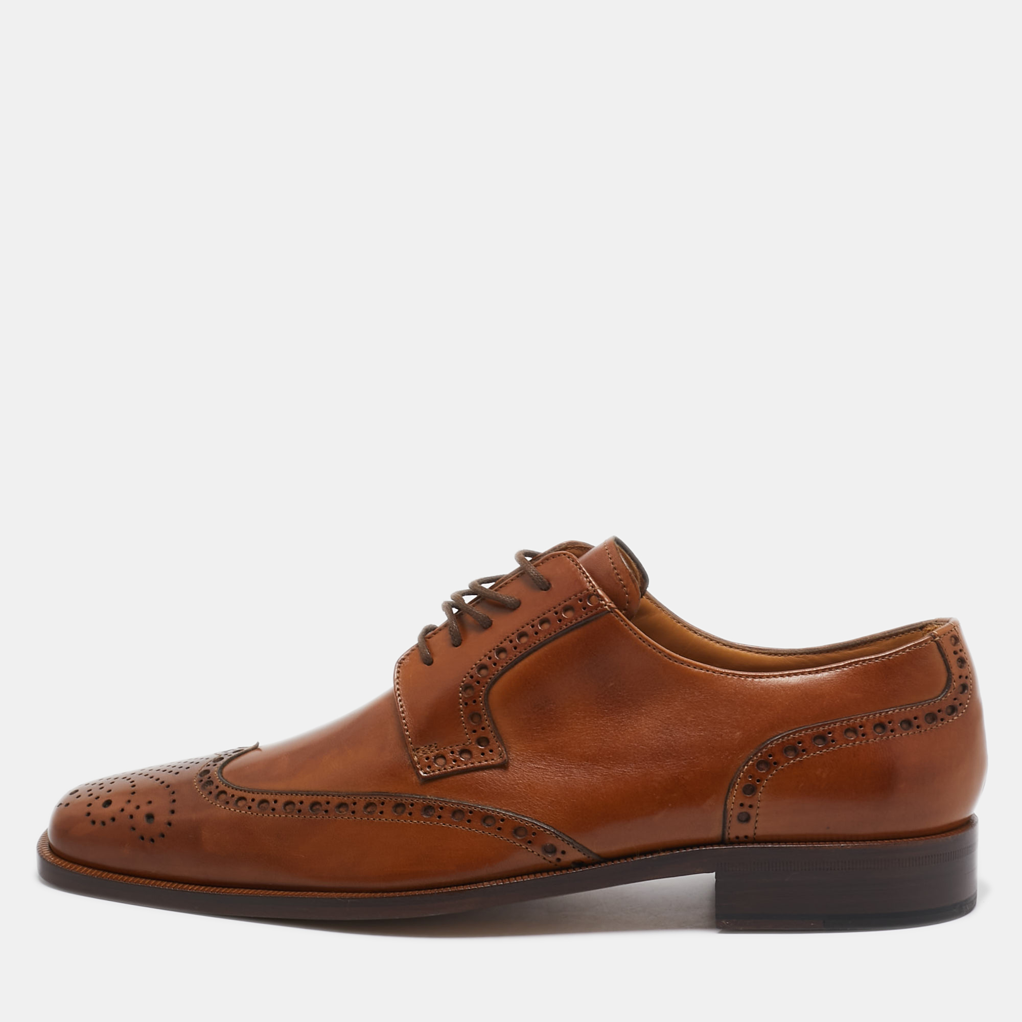 

Valentino Brown Brogue Leather Lace Up Derby Size