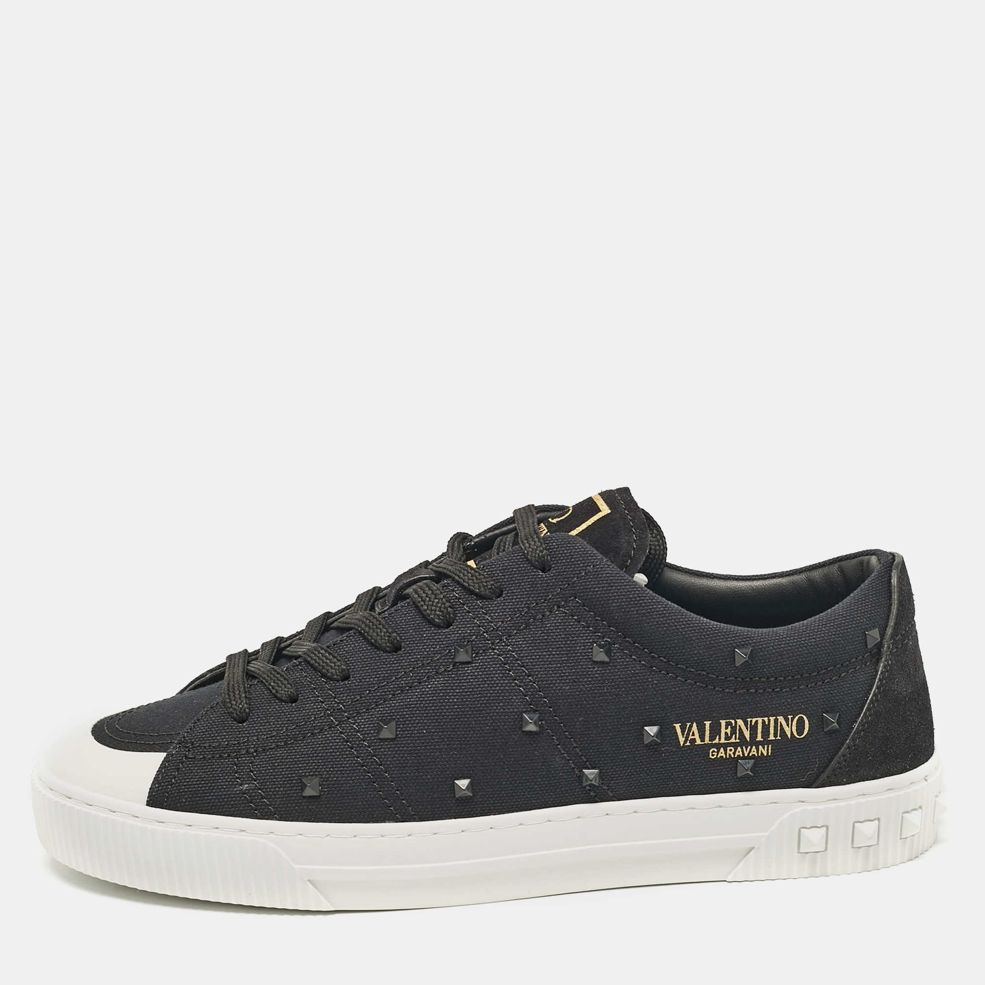 

Valentino Black Canvas Cityplanet Sneakers Size