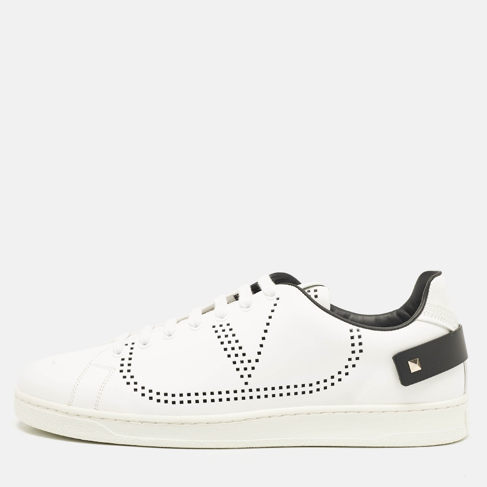 

Valentino White Leather Backnet Low Top Sneakers Size