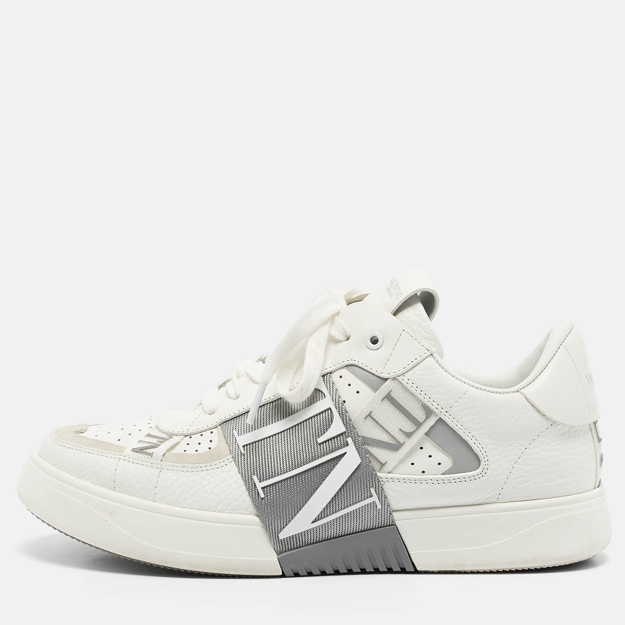 

Valentino White/Grey Canvas and Leather VL7N Low Top Sneakers Size