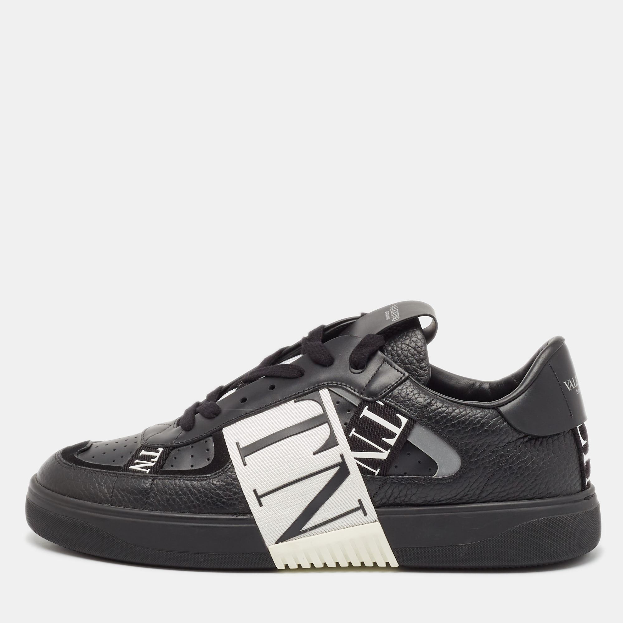 

Valentino Black Leather VLTN Low Top Sneakers Size