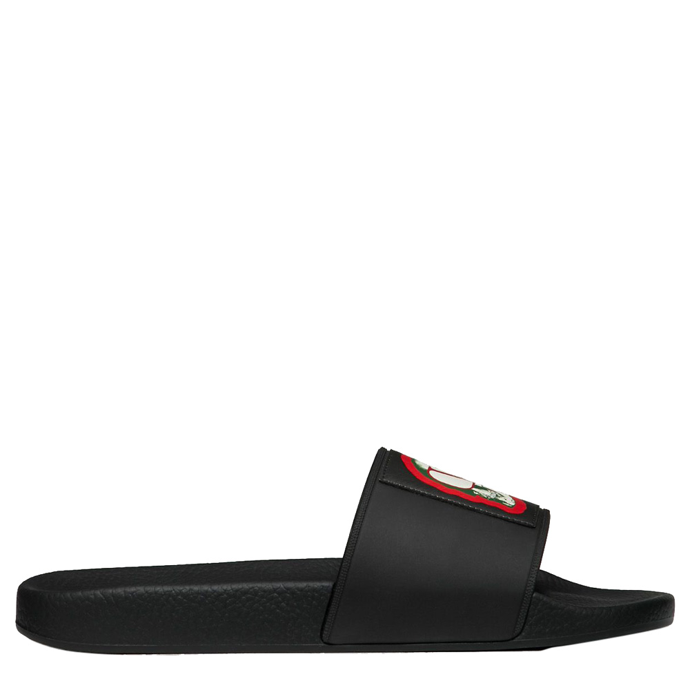Valentino Black Leather and Rubber Undercover Jun Takahashi Slide Sandals Size 43