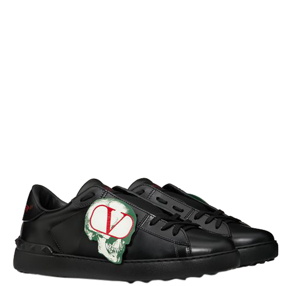 

Valentino Black Leather Undercover Jun Takahashi Open Sneakers Size
