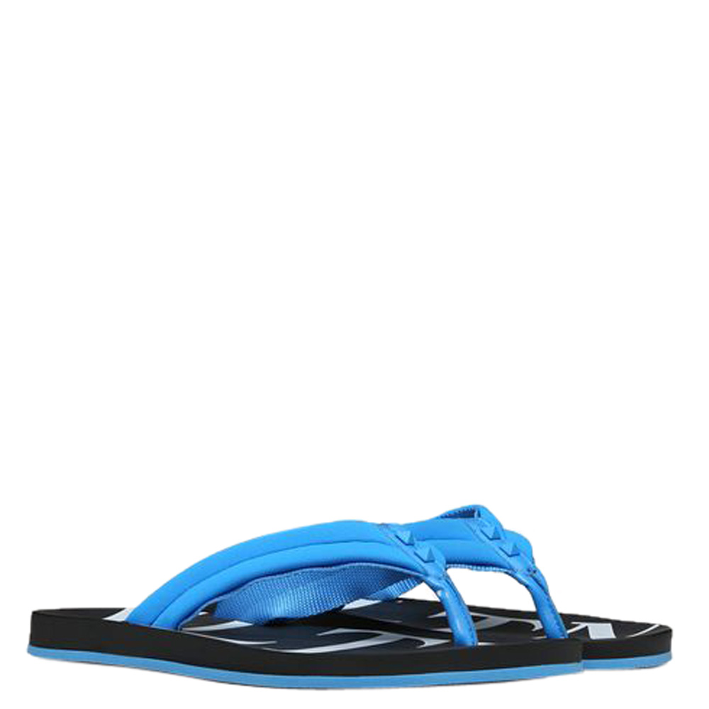 

Valentino Blue Neoprene and Leather Flat Flip Flops Size