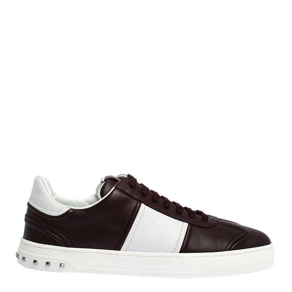 Pre Owned Valentino Two Tone Leather Flycrew Slip On Sneakers Size 40